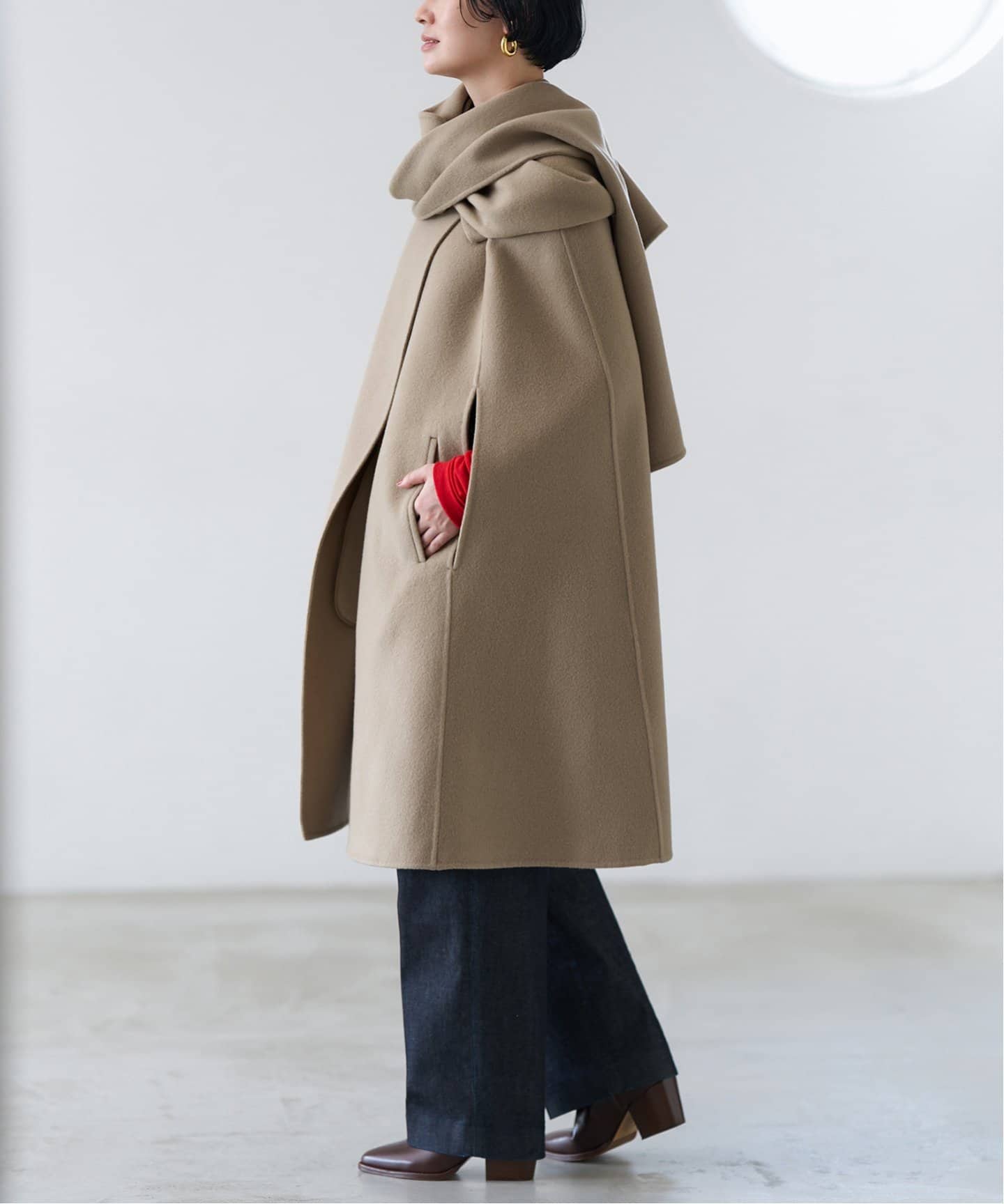 Super140s マントコート（ポンチョ・マント）｜VERMEIL par iena