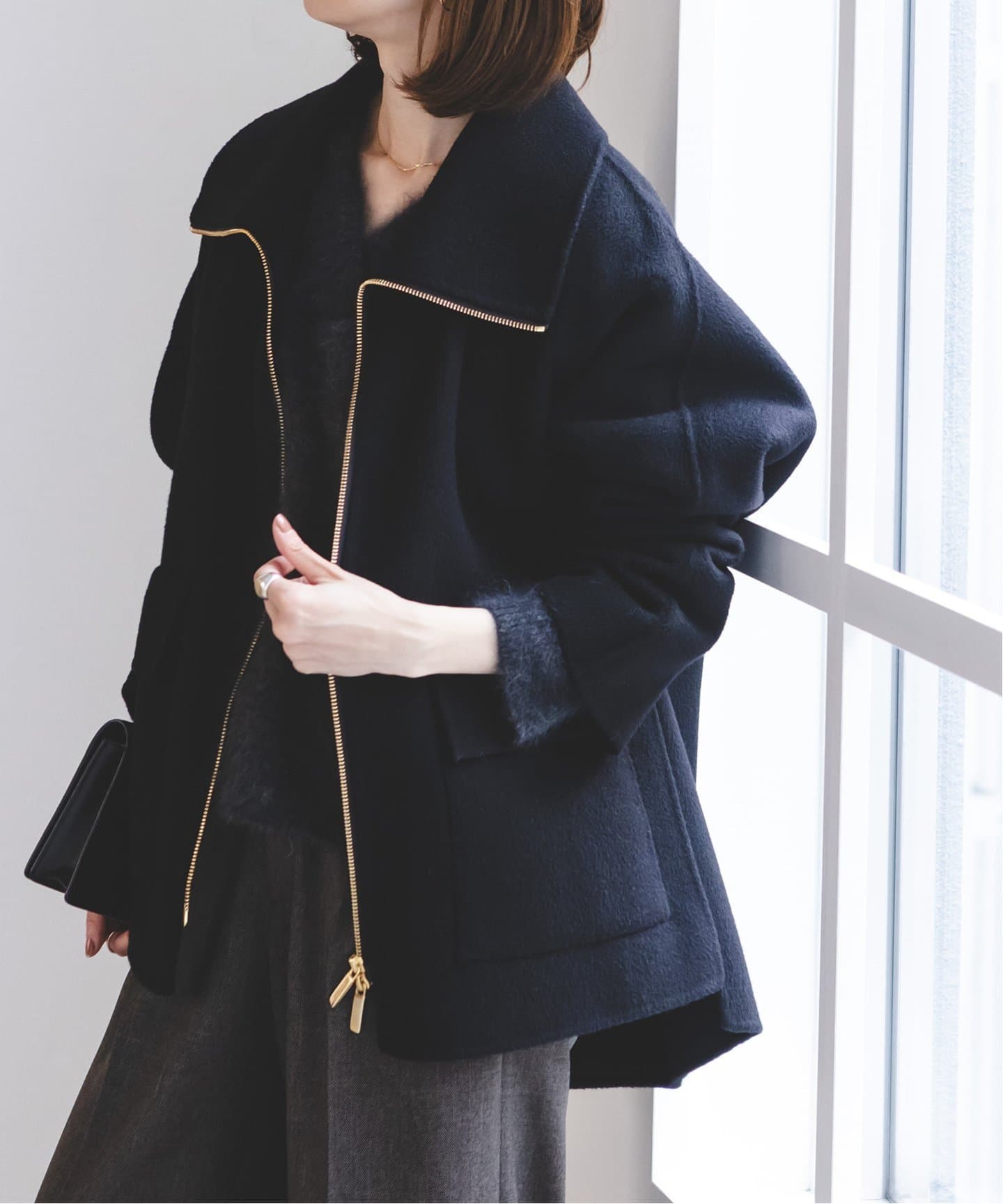 追加》キャメルミックスリバージップコート（その他ブルゾン／アウター