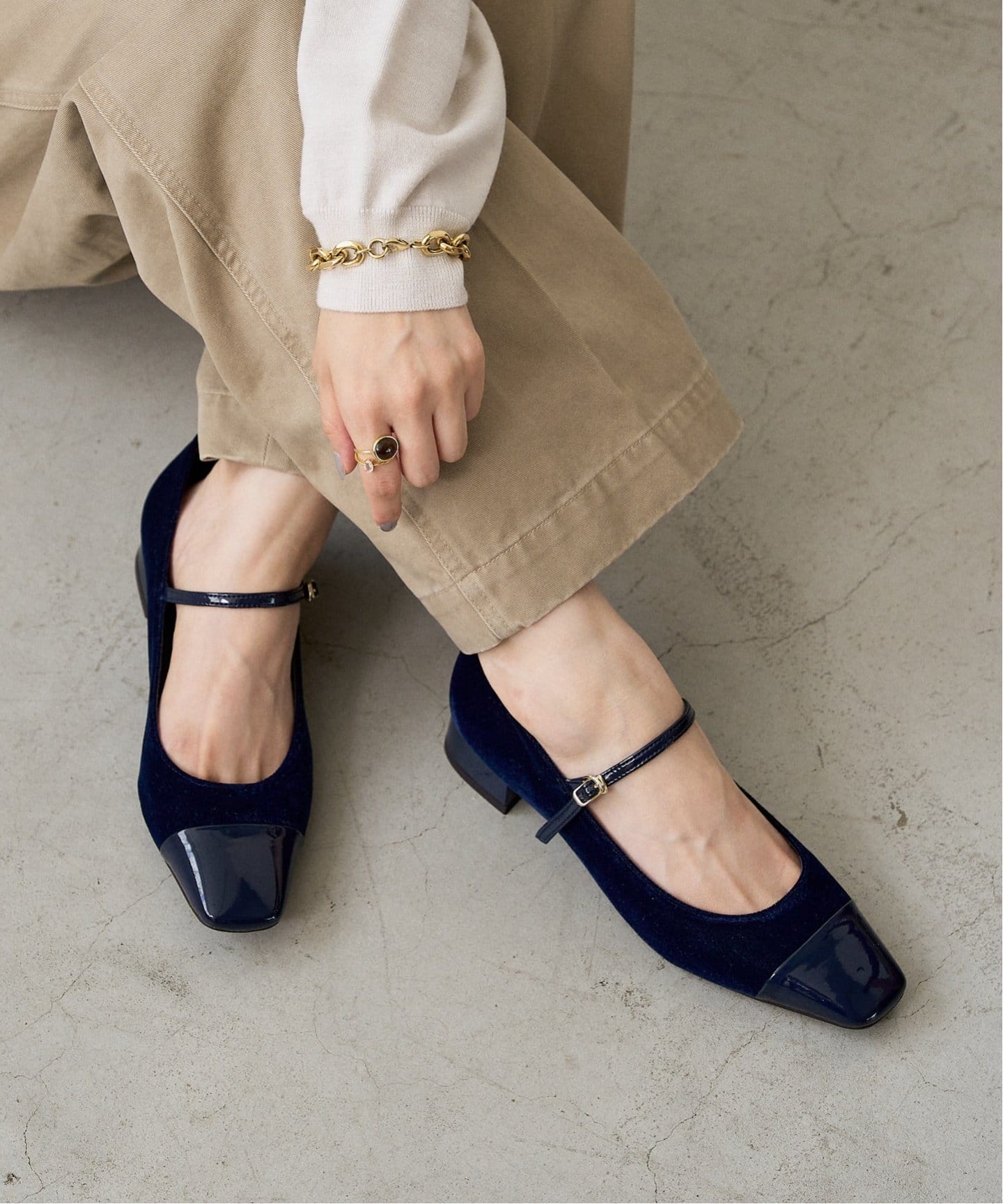 3cmスクエアコンビメリージェーン（パンプス）｜LE TALON（ル タロン