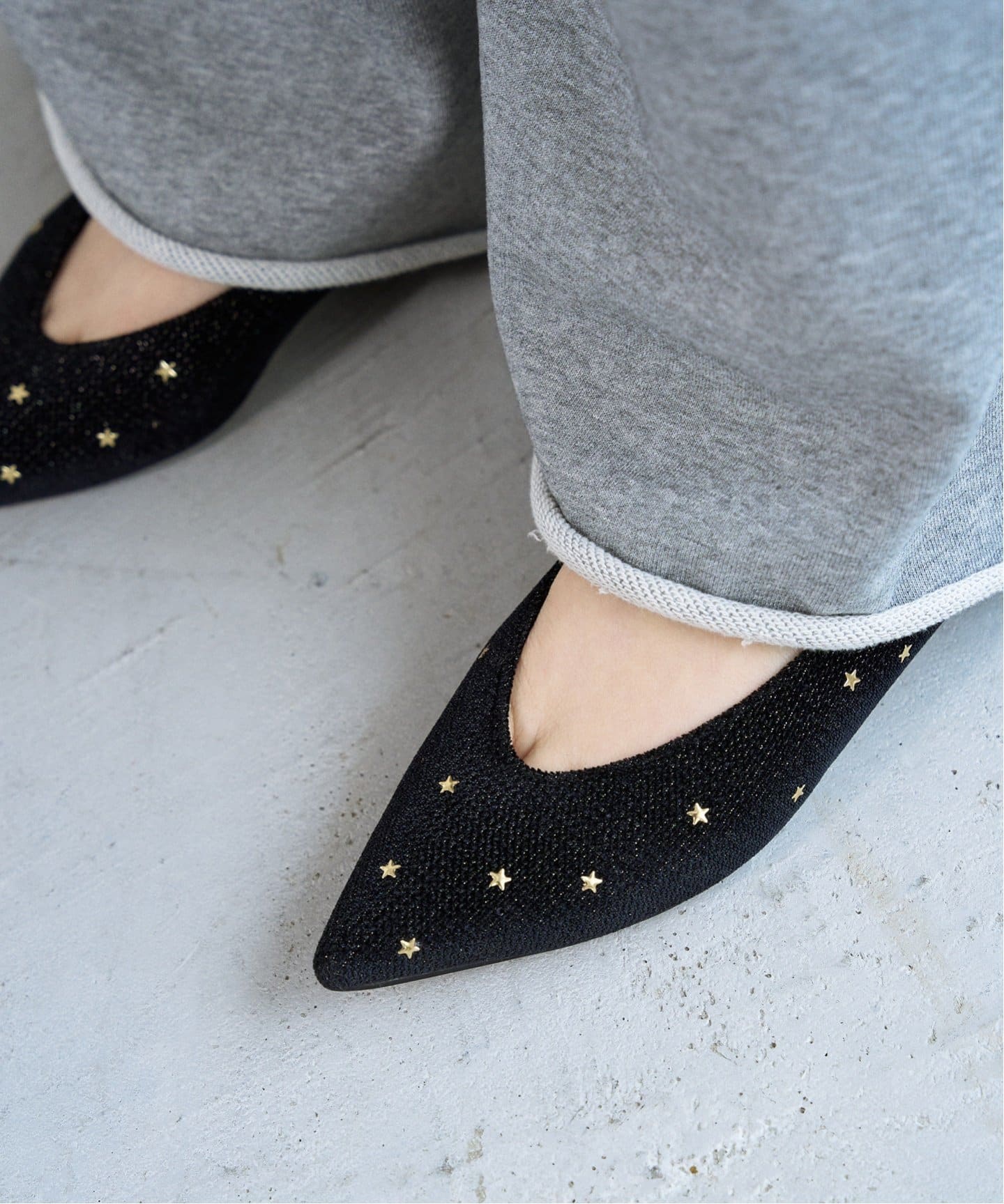 ポインテッドスタースタッズフラット（フラットシューズ）｜LE TALON