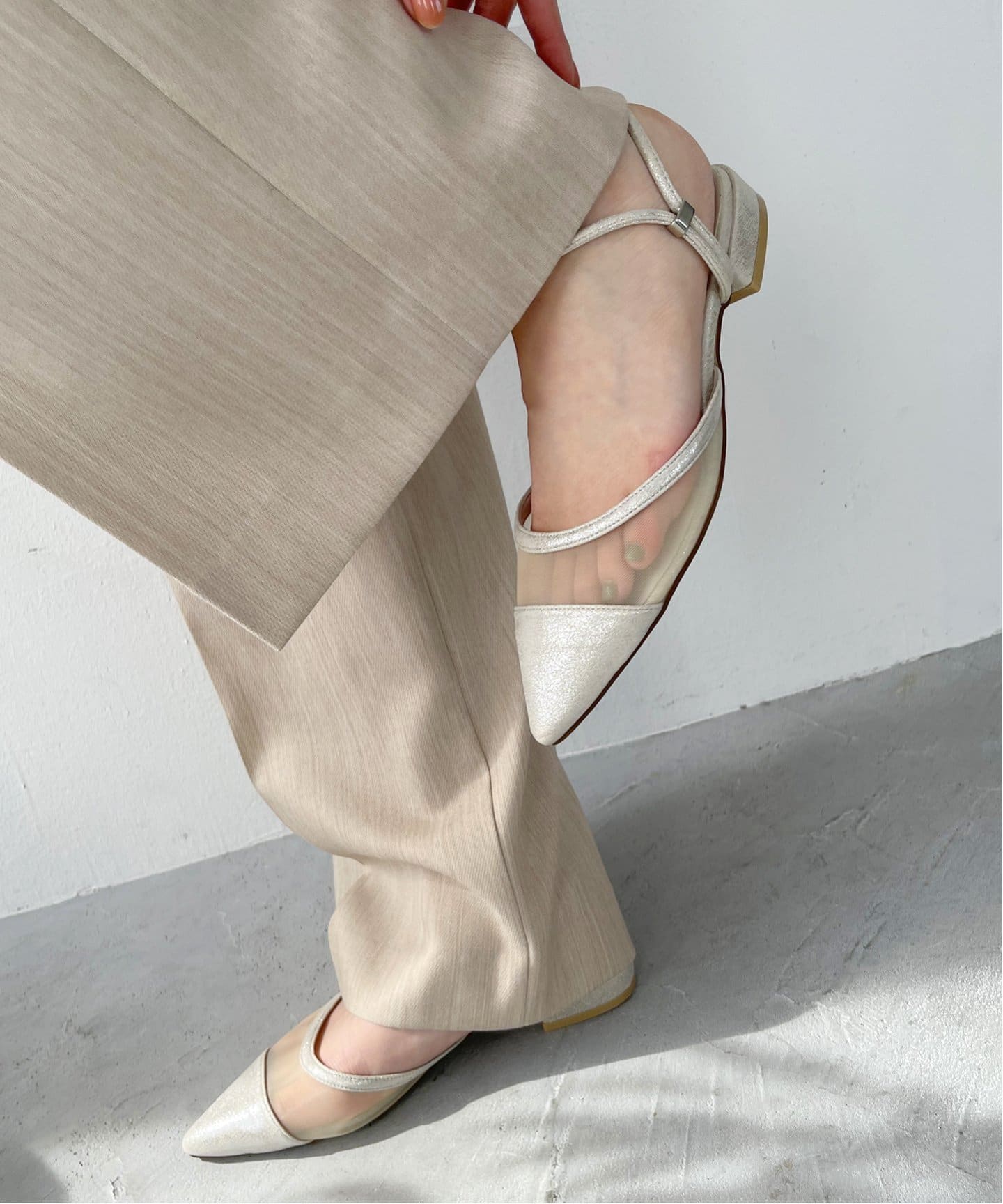 ポインテッド2WAYストラップチュールミュール（その他シューズ）｜LE