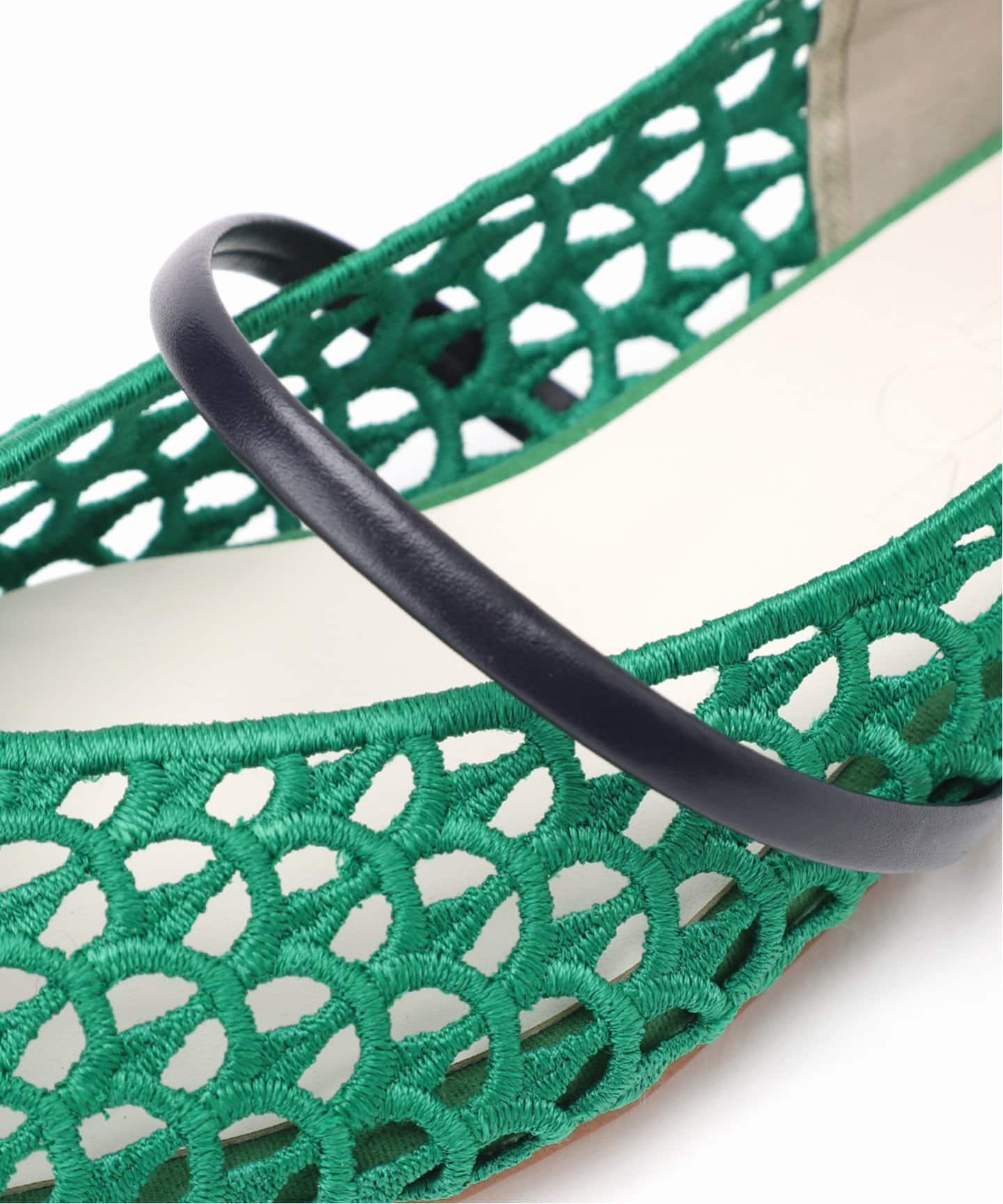 追加》スクエアクロシェストラップフラット（フラットシューズ）｜LE