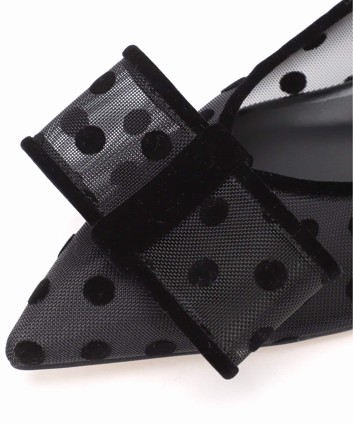 追加3》ポインテッドチュールリボンフラット（フラットシューズ）｜LE