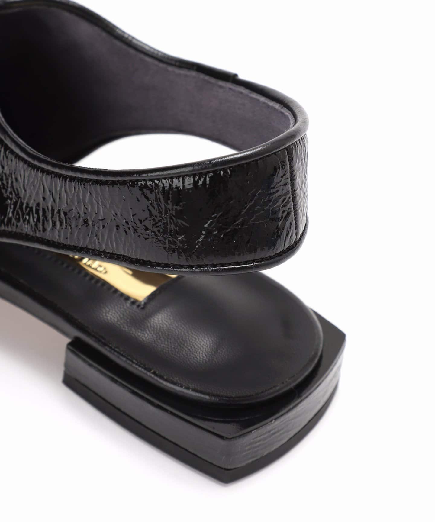 追加》GRISEレザースクエアカットアウトスリングバック（フラット