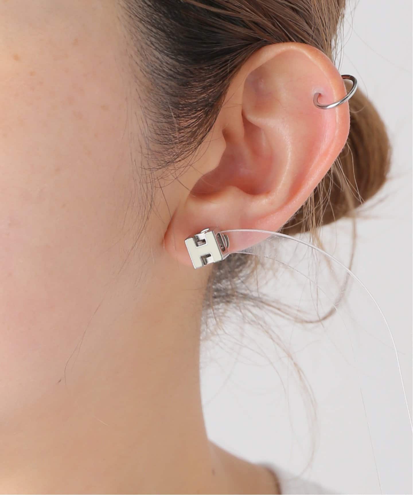 VINTAGE HERMES/エルメス】Cage dh cube pierce(両耳)（ピアス（両耳用