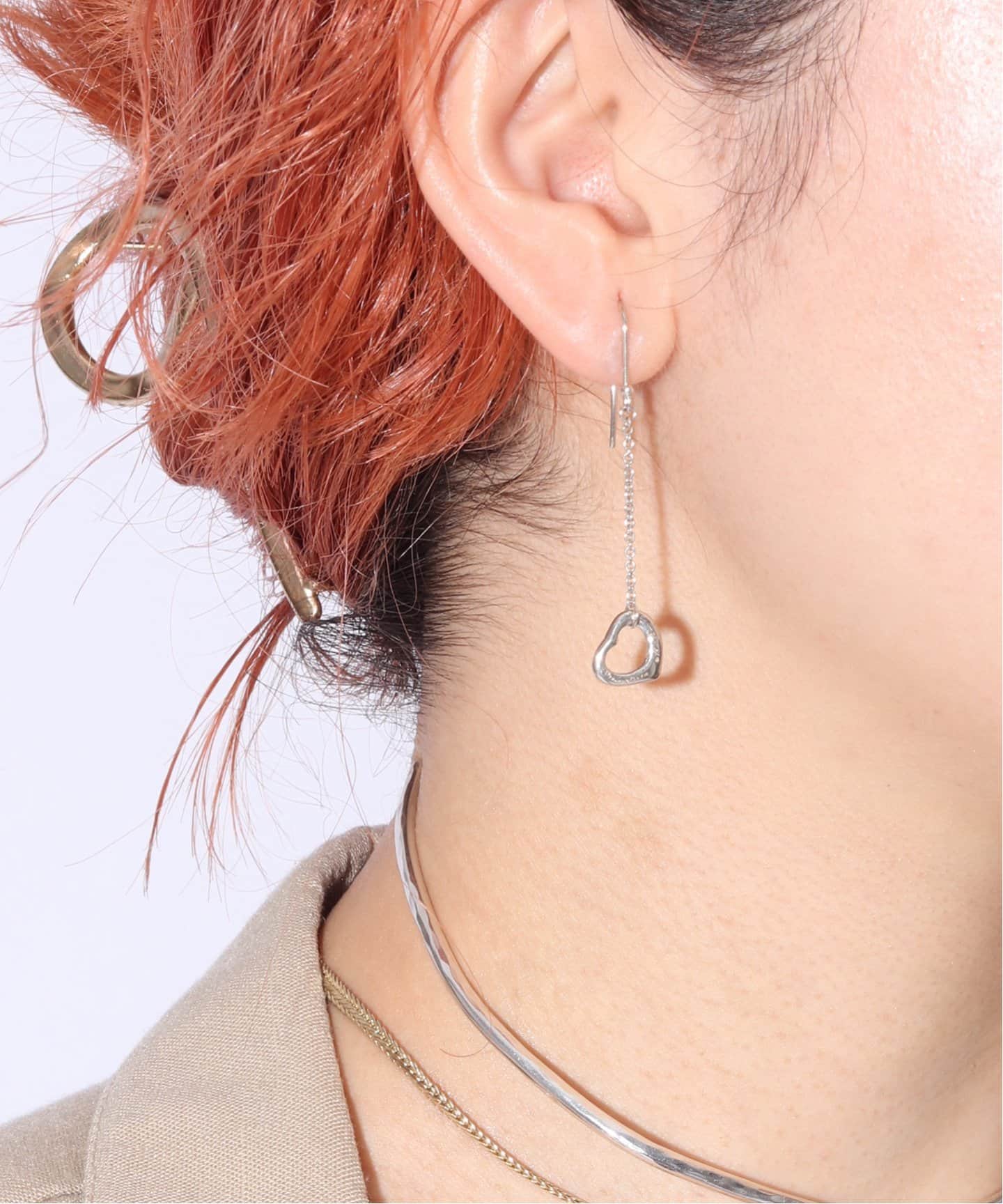 VINTAGE TIFFANY&Co./ティファニー】Open heart pierce chain(両耳