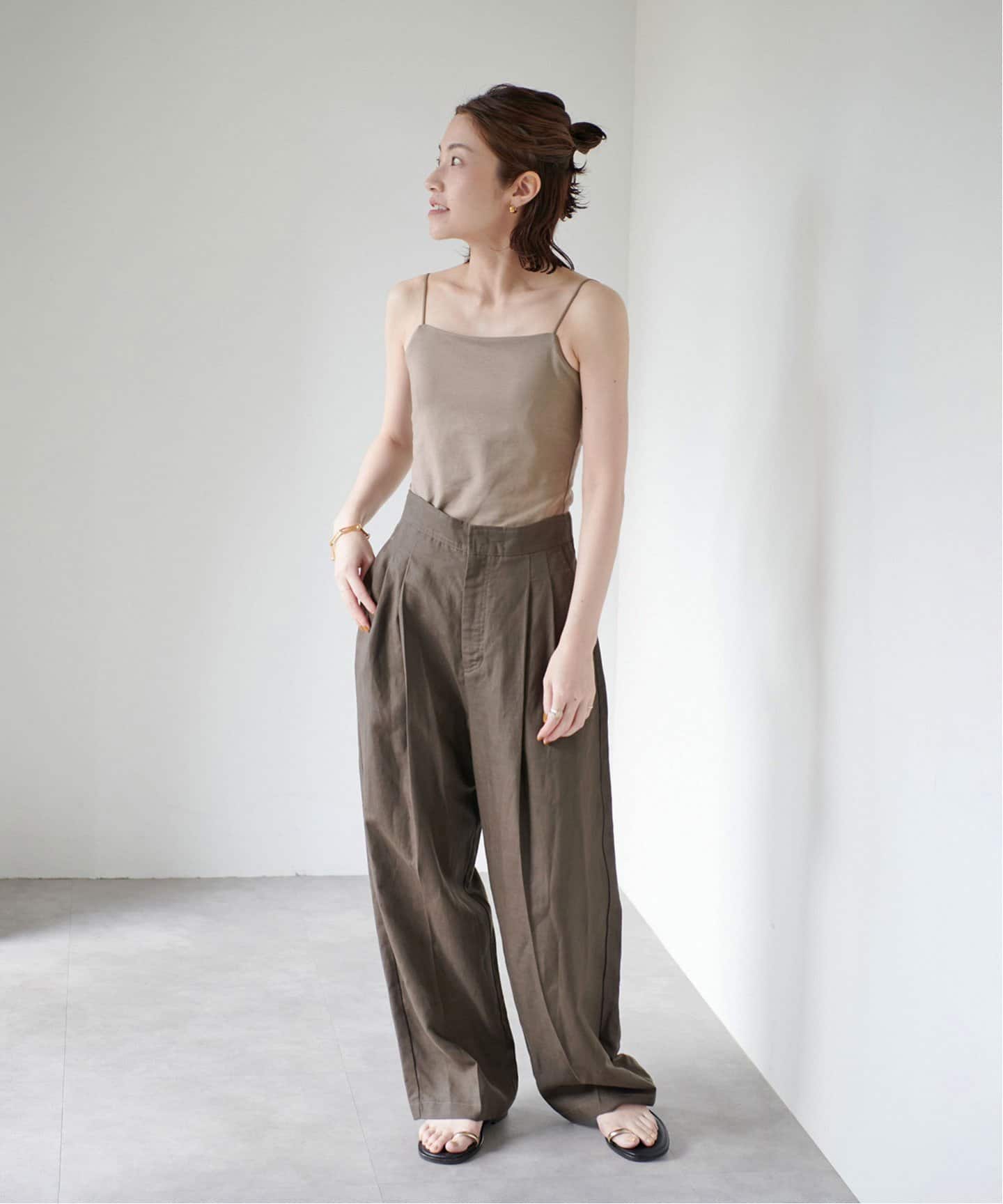 追加》オーガニックコットン混 ストレッチブラキャミソール（カップ