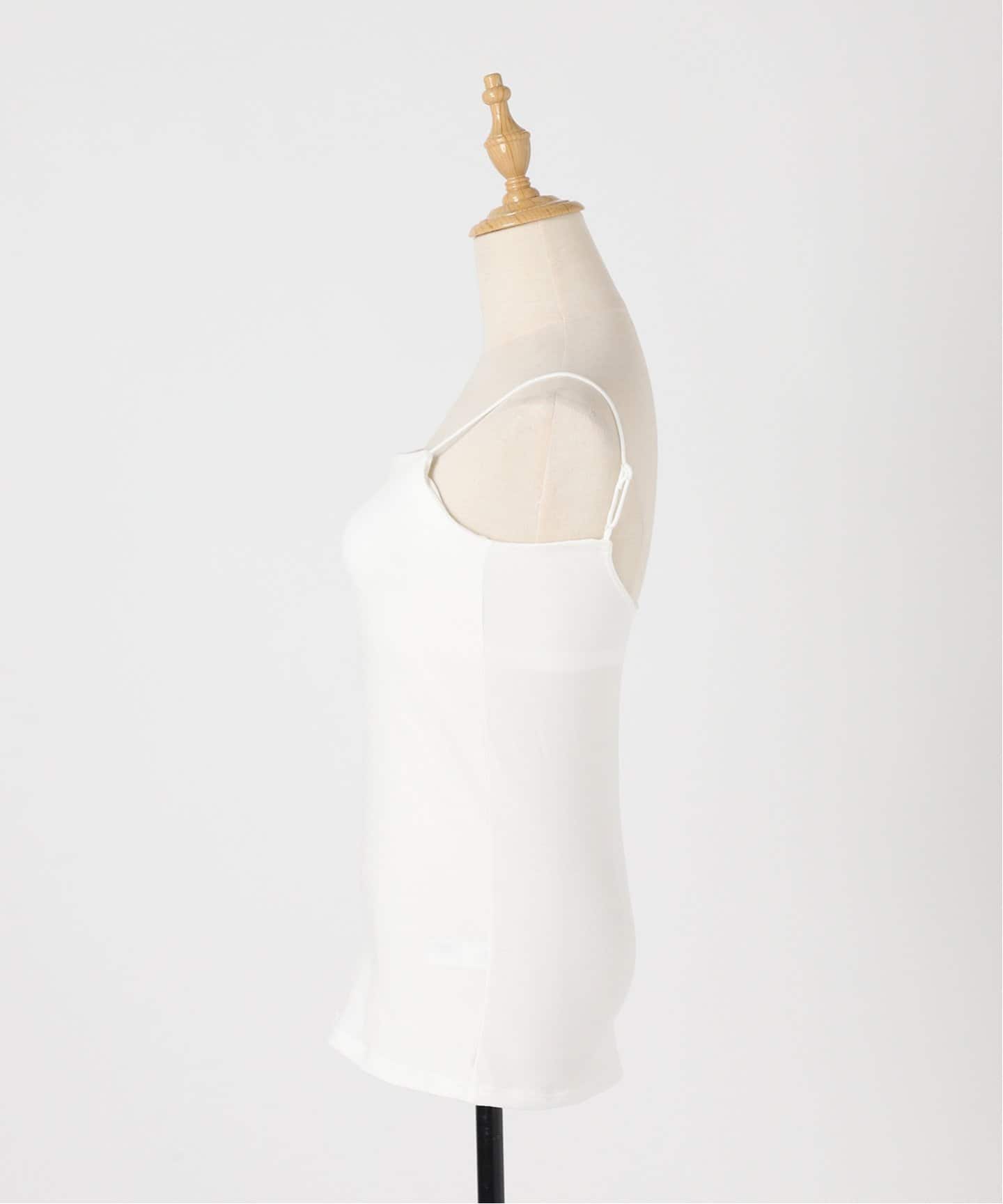 追加》オーガニックコットン混 ストレッチブラキャミソール（カップ