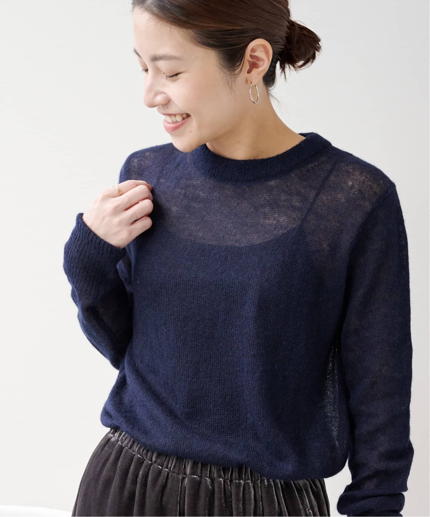 オーガニックコットン混 ストレッチバックオープンブラキャミソール