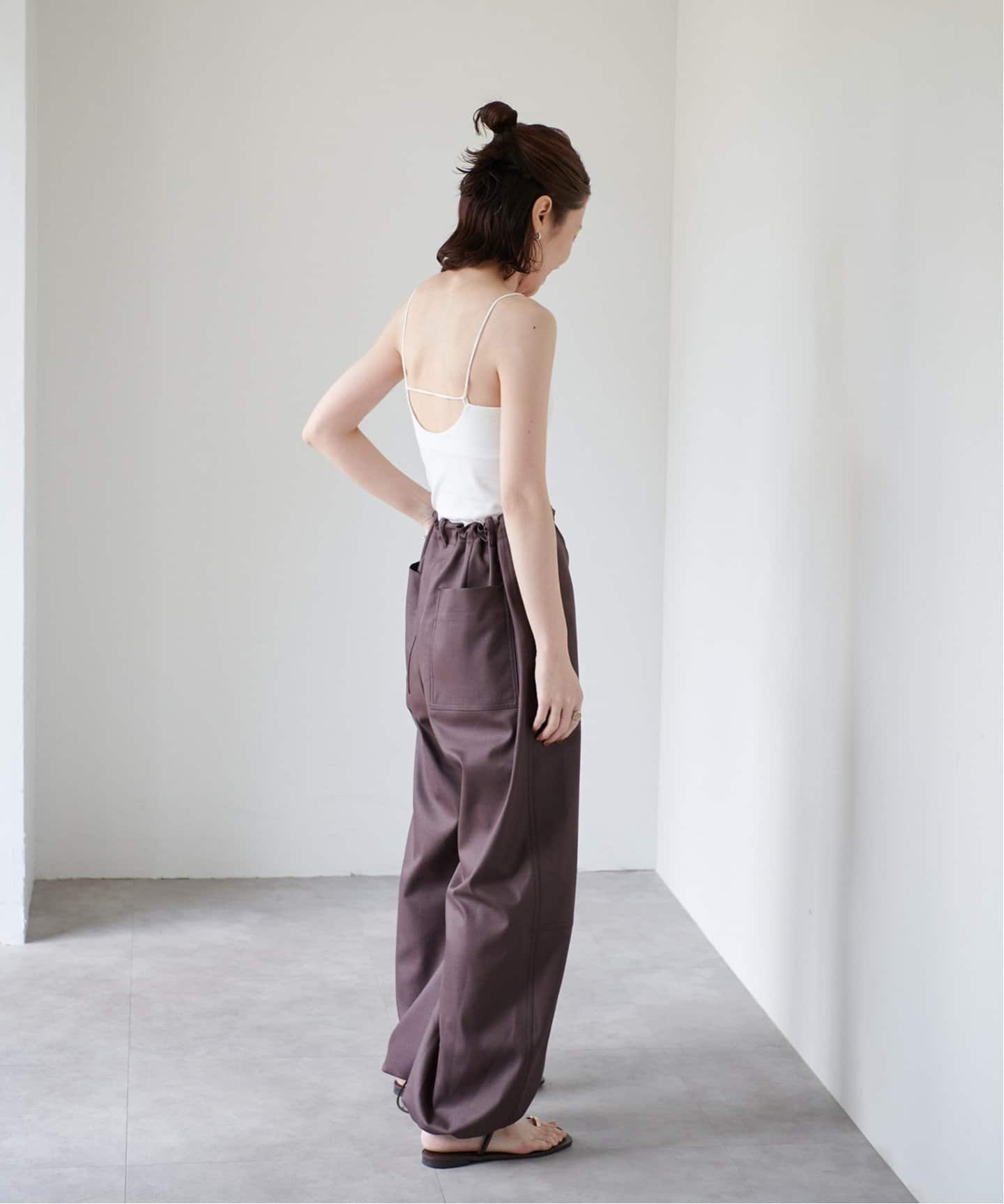 オーガニックコットン混 ストレッチバックオープンブラキャミソール