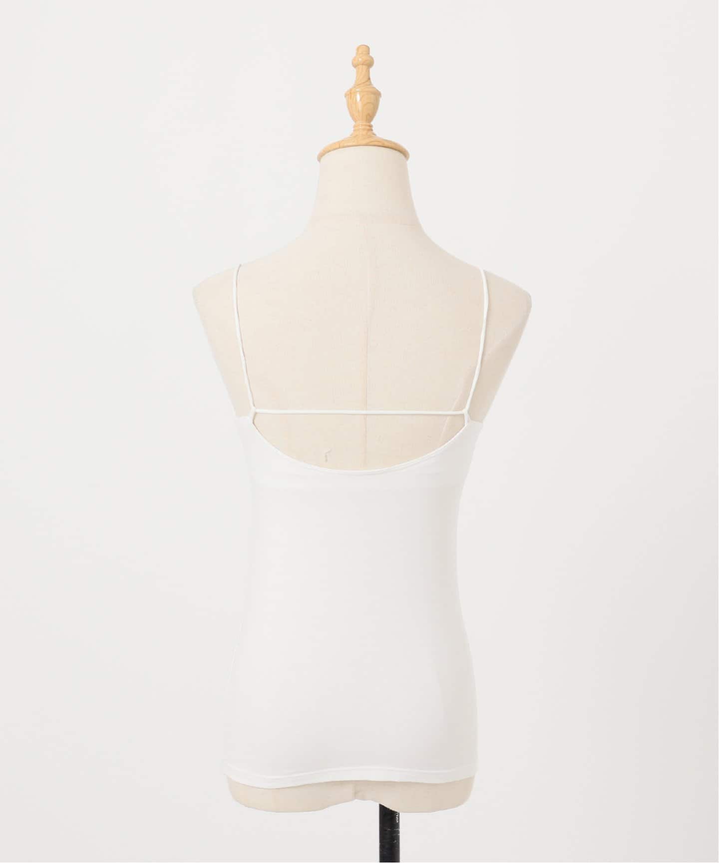 オーガニックコットン混 ストレッチバックオープンブラキャミソール