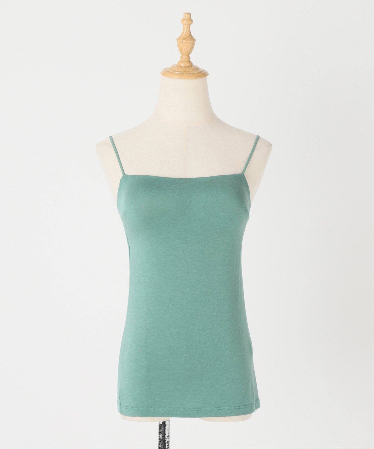 ACTIVE】Bamboo ストレッチキャミソール（グリーン）（カップ付き