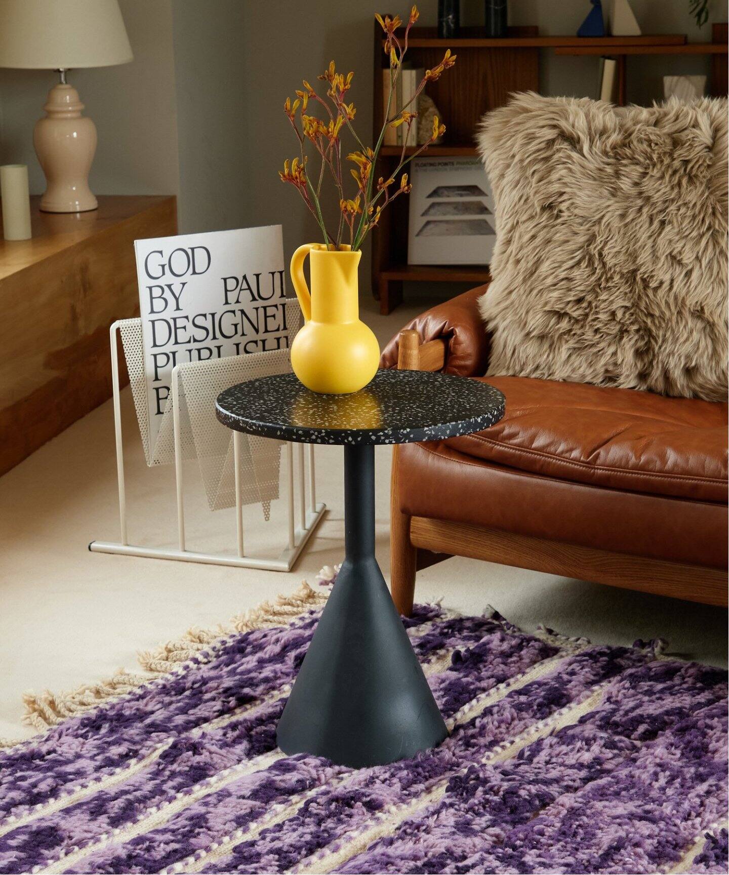 中型商品》【LaForma/ラフォーマ】MELANO terrazzo black W40 サイド