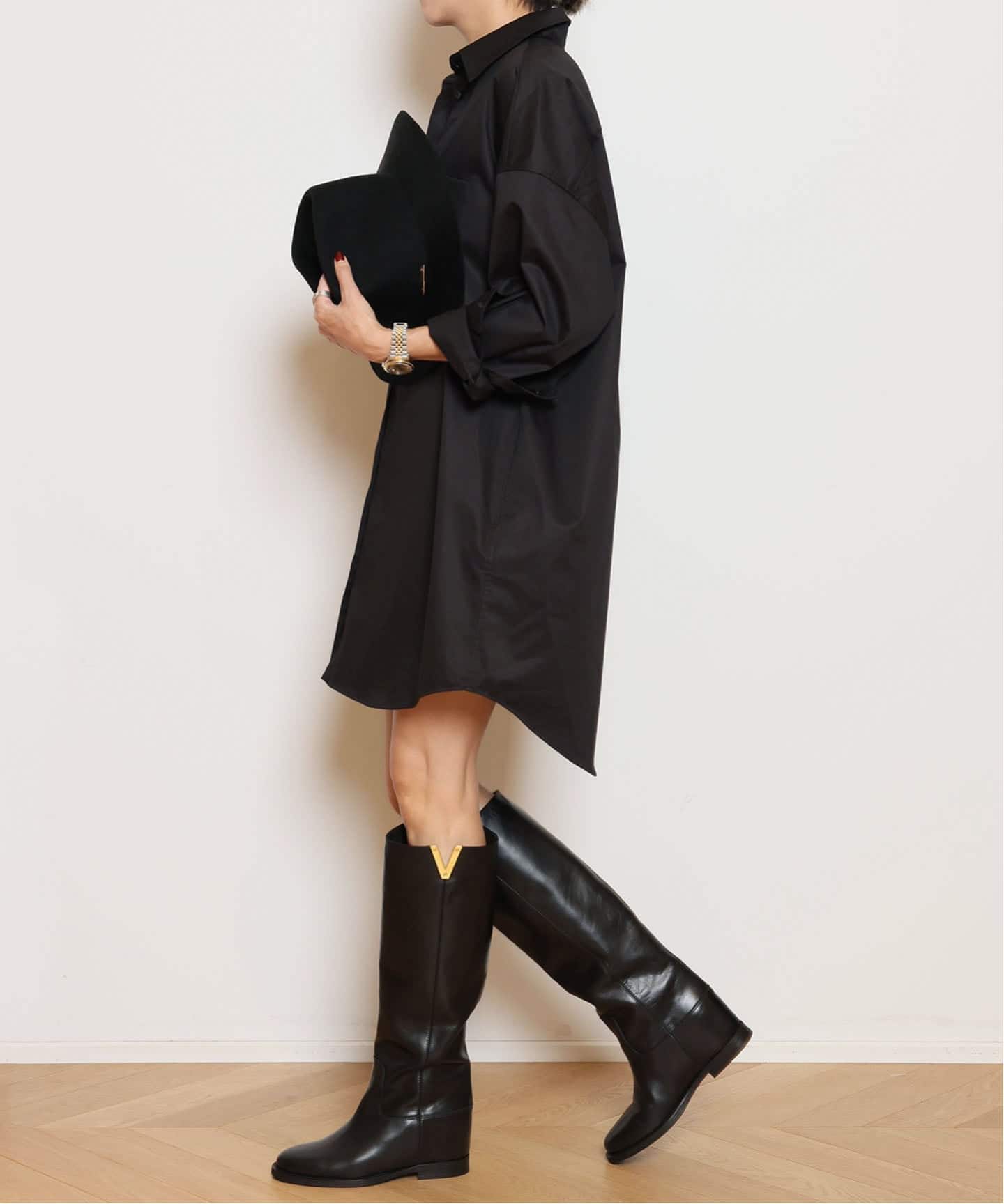 Col Pierrot/コルピエロ】Shirts ワンピース（BLACK）（シャツ