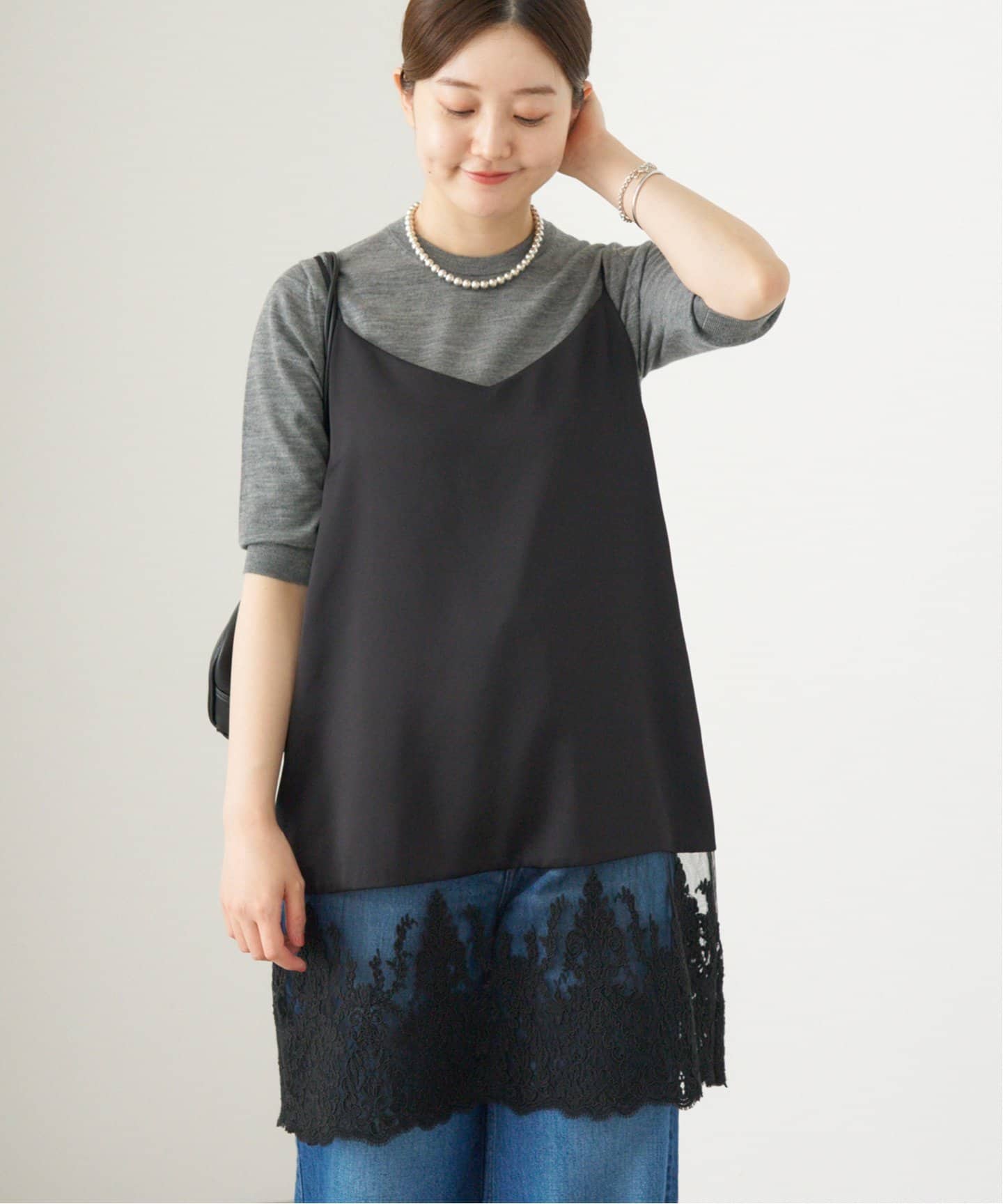 Satinレース キャミソールワンピース（ワンピース）｜IENA（イエナ）の