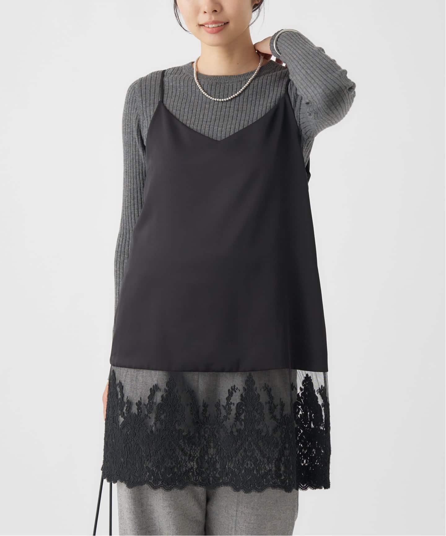 追加》Satinレース キャミソールワンピース（ワンピース）｜IENA