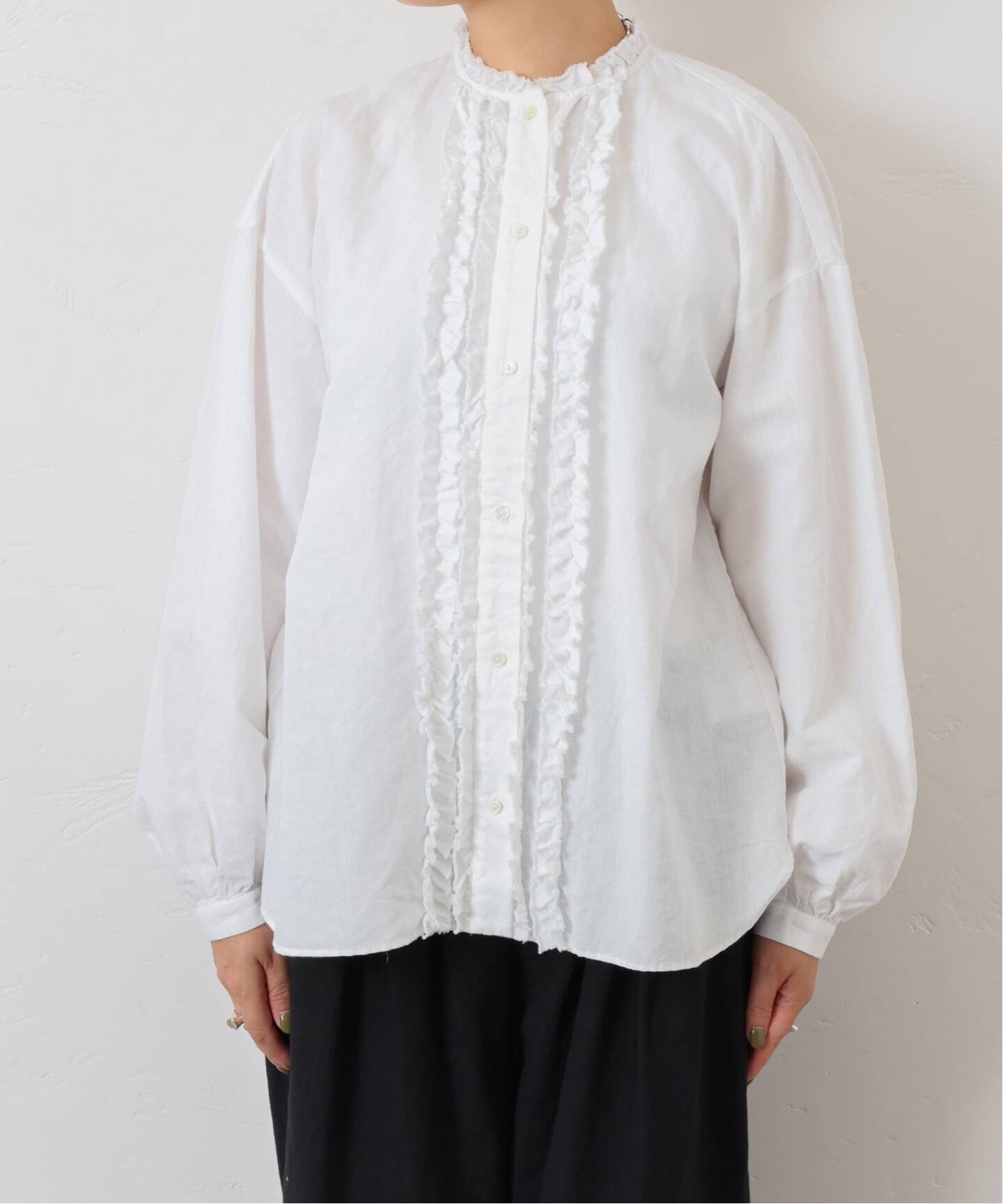 CLシャンブレー フリルブラウス（シャツ／ブラウス）｜journal