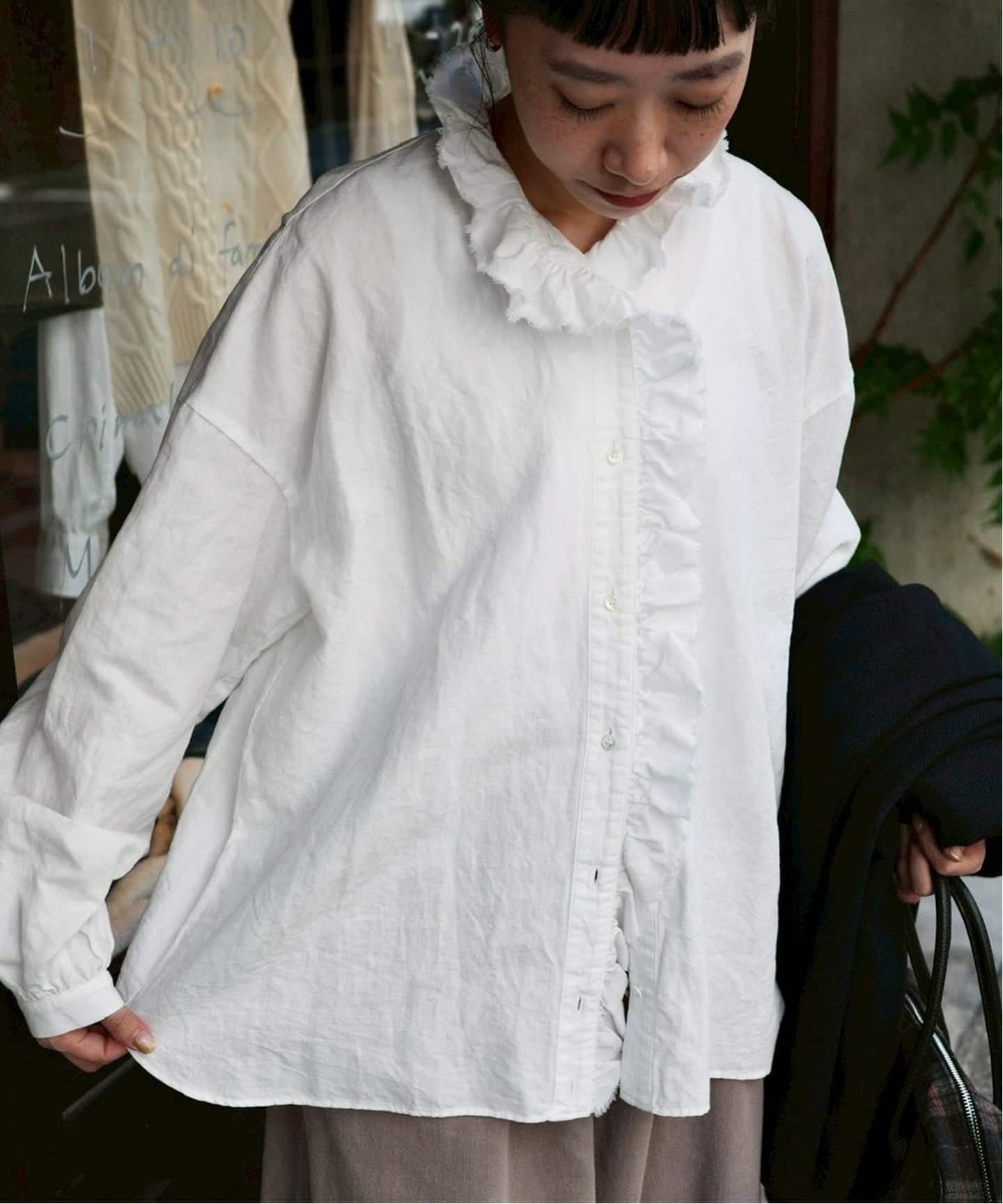 CLシャンブレー フリルブラウス（シャツ／ブラウス）｜journal