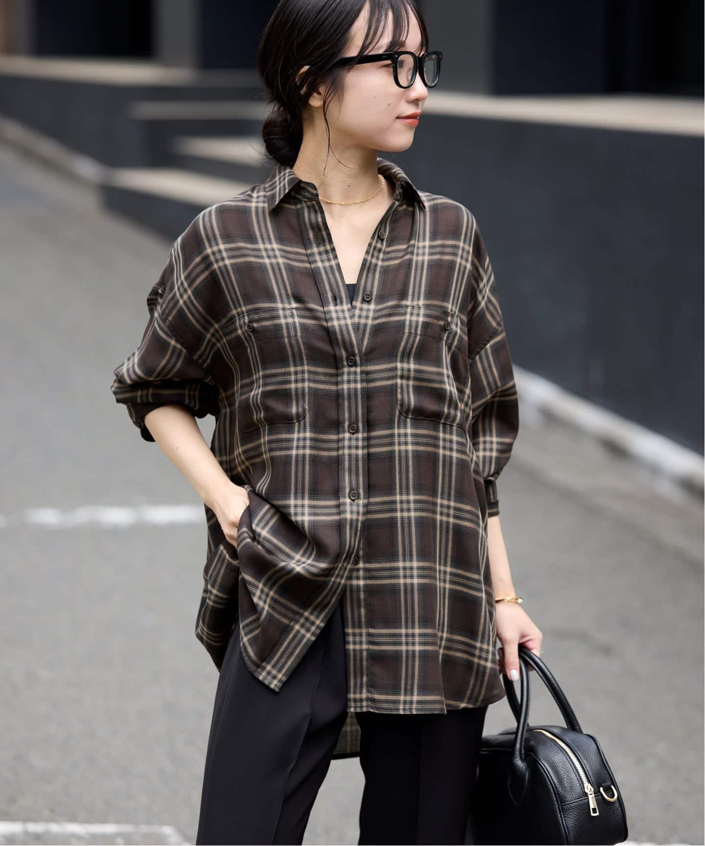 ビエラチェックルーズシャツ（シャツ／ブラウス）｜SLOBE IENA