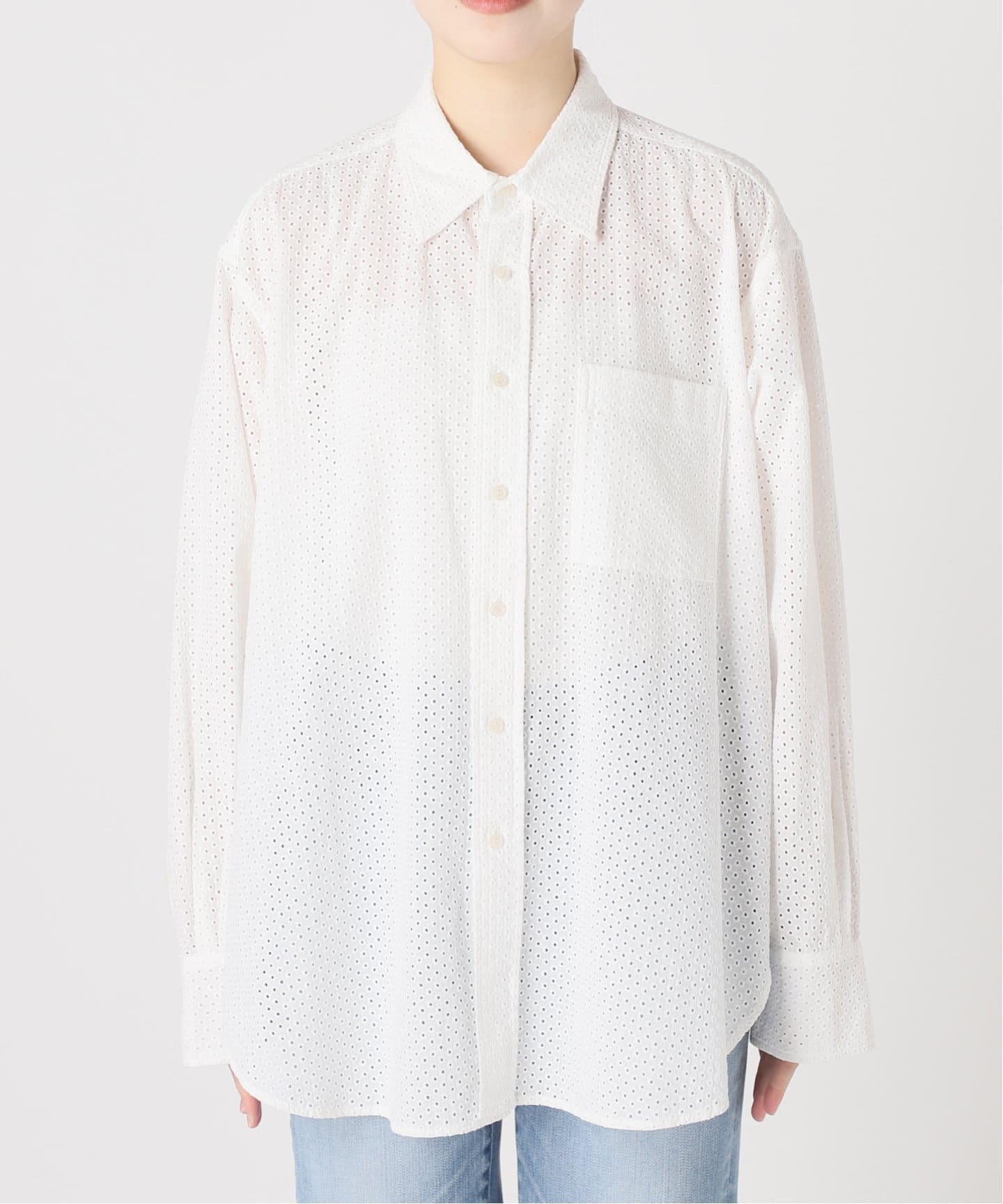 カットワークスモールドットルーズシャツ（シャツ／ブラウス）｜Spick