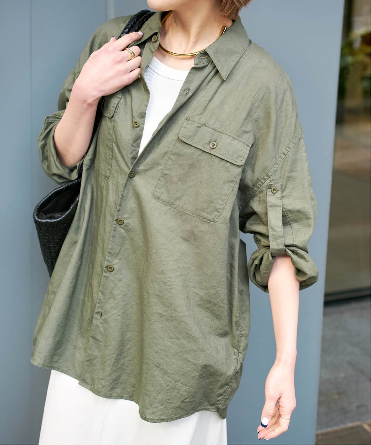 コットンリネンユーティリティーシャツ（シャツ／ブラウス）｜Spick