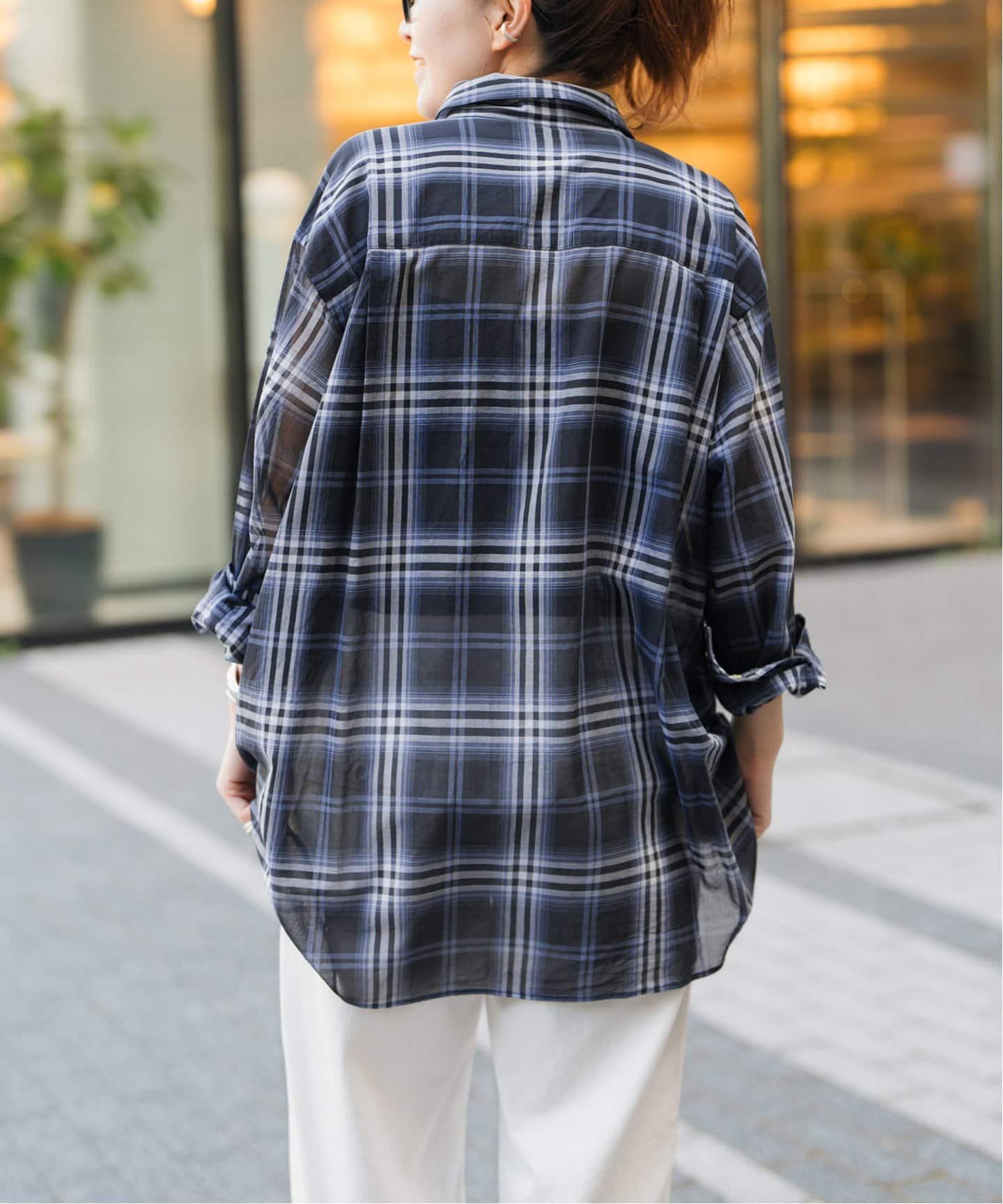 追加》コットンボイルチェックシャツ（シャツ／ブラウス）｜Spick and