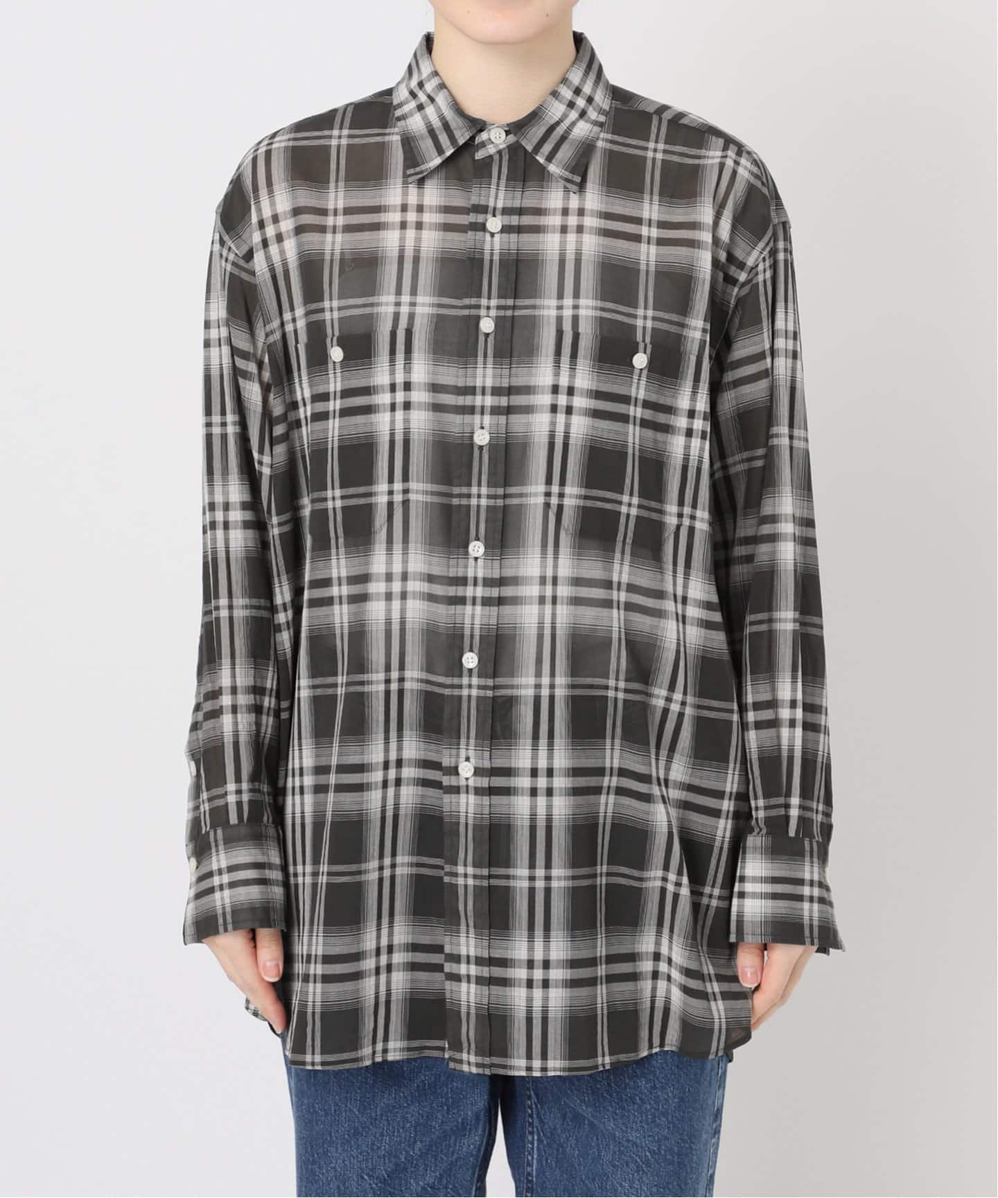 追加》コットンボイルチェックシャツ（シャツ／ブラウス）｜Spick and