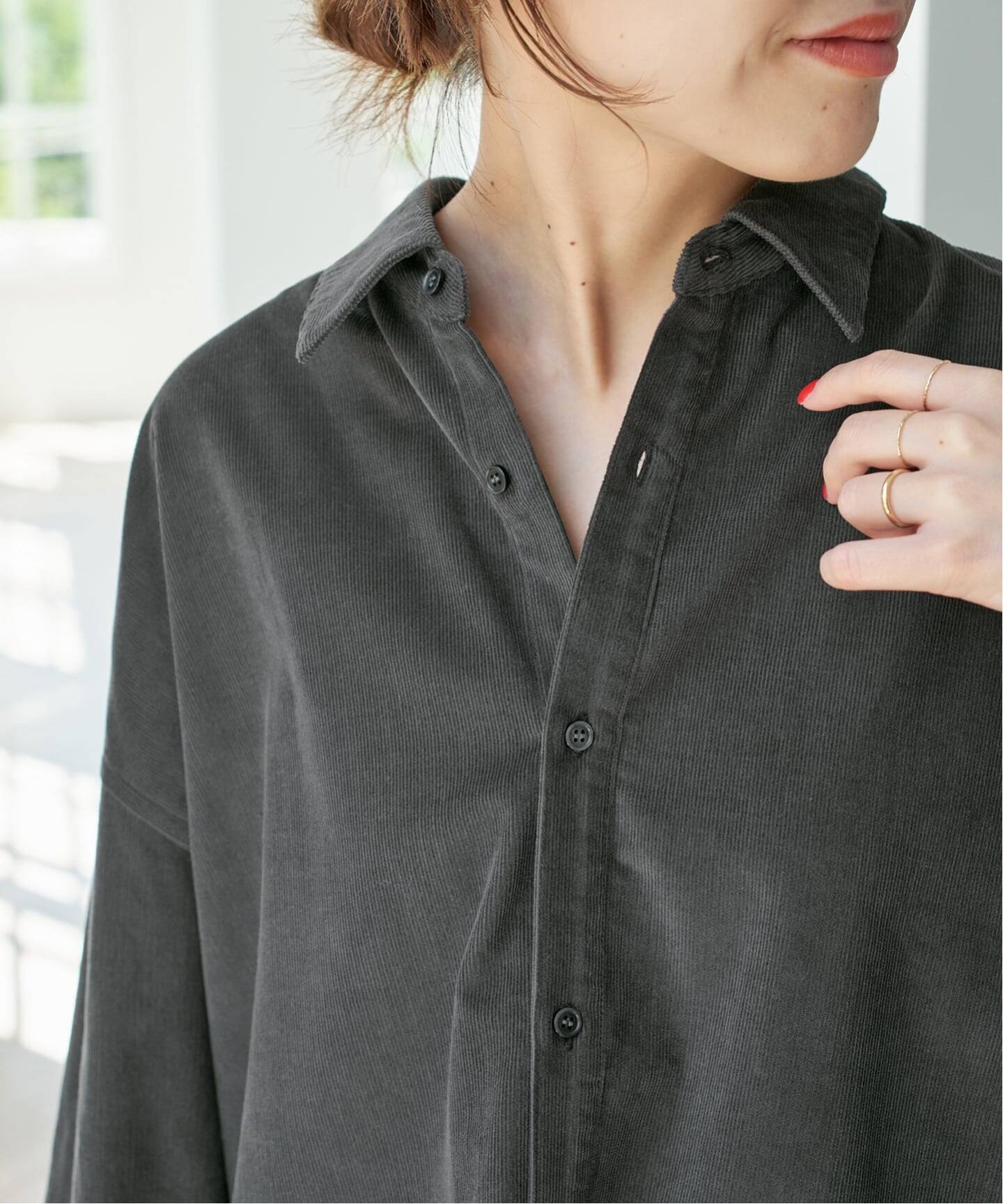 追加》コットンコーデュロイルーズシャツ（シャツ／ブラウス）｜Spick