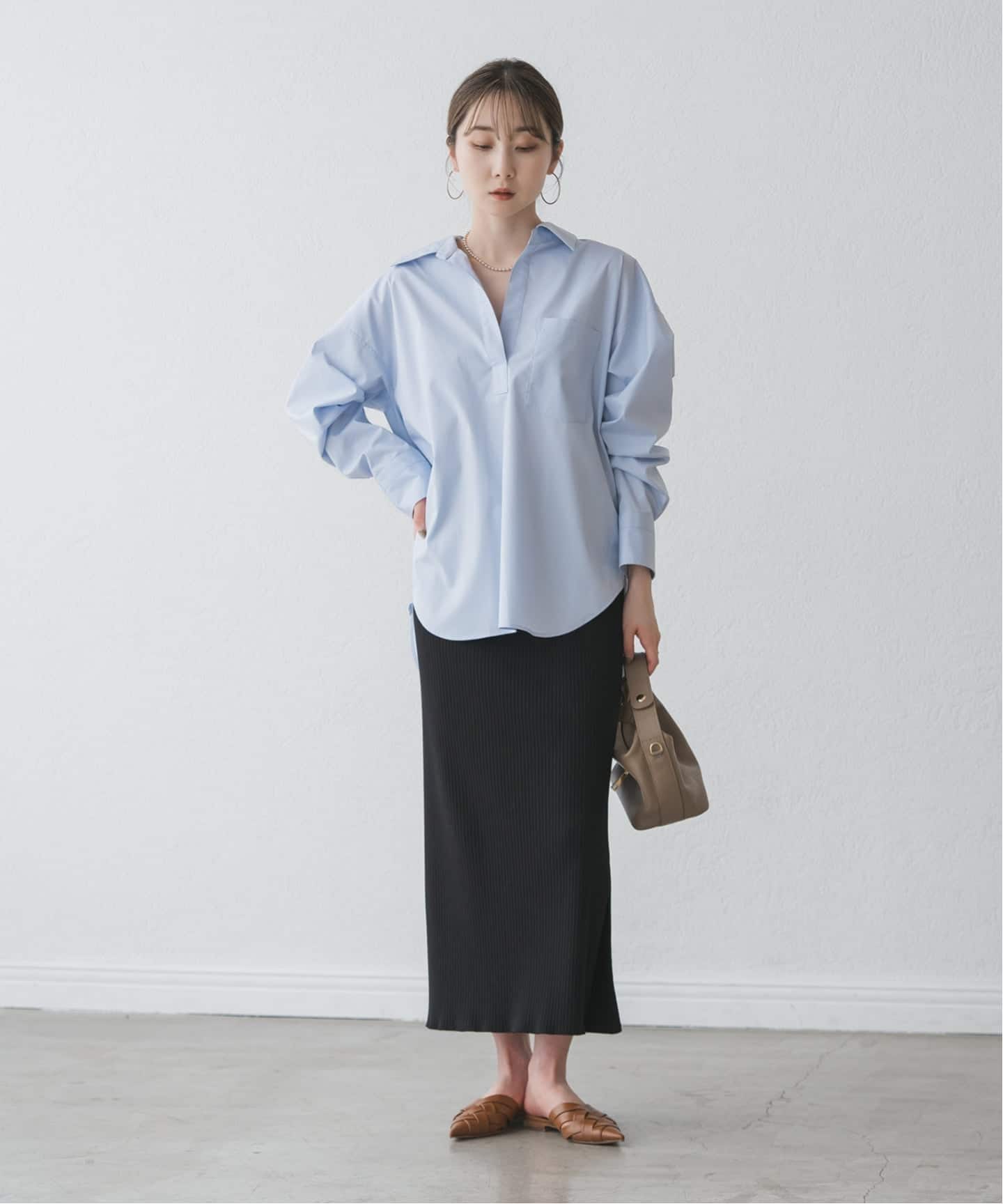 イージーケアコットンスキッパーシャツ（シャツ／ブラウス）｜NOBLE