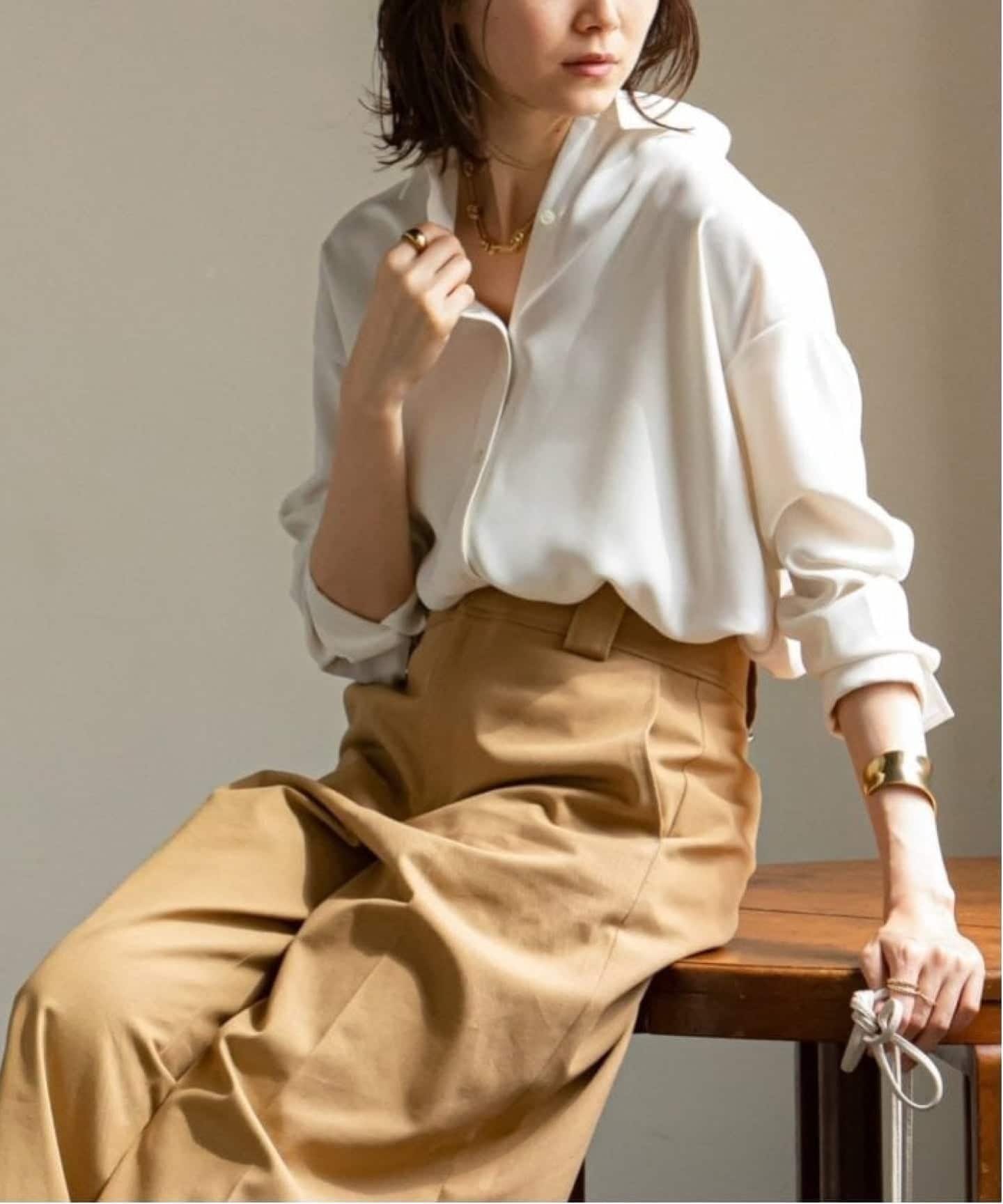 NOBLE シーズンカラープレーンシャツ ベージュ 追加》シーズンカラー