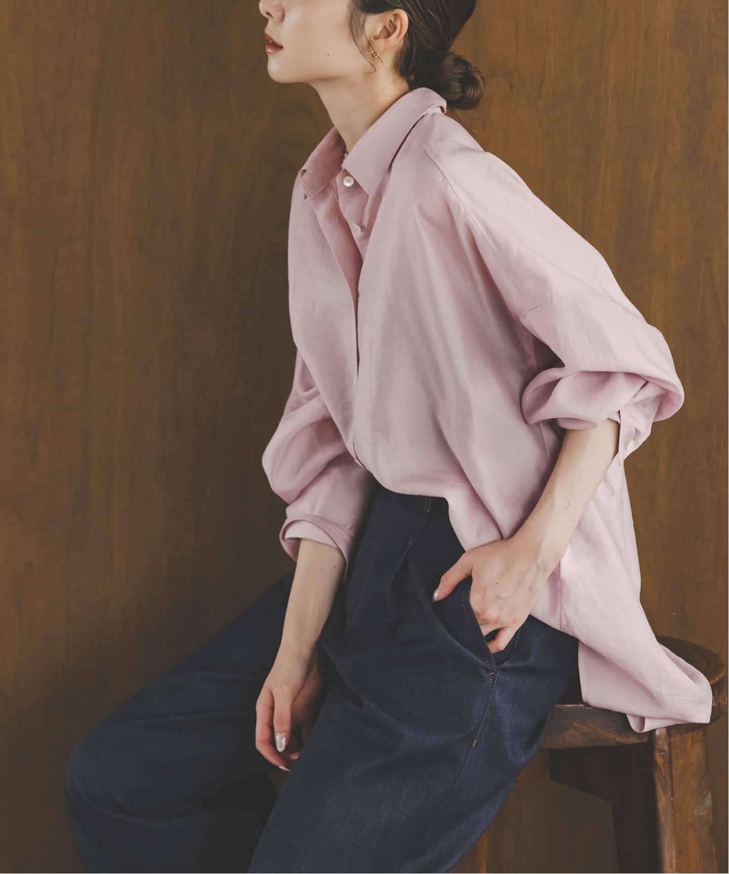 追加》イージーケアルーズドレープシャツ（シャツ／ブラウス）｜NOBLE