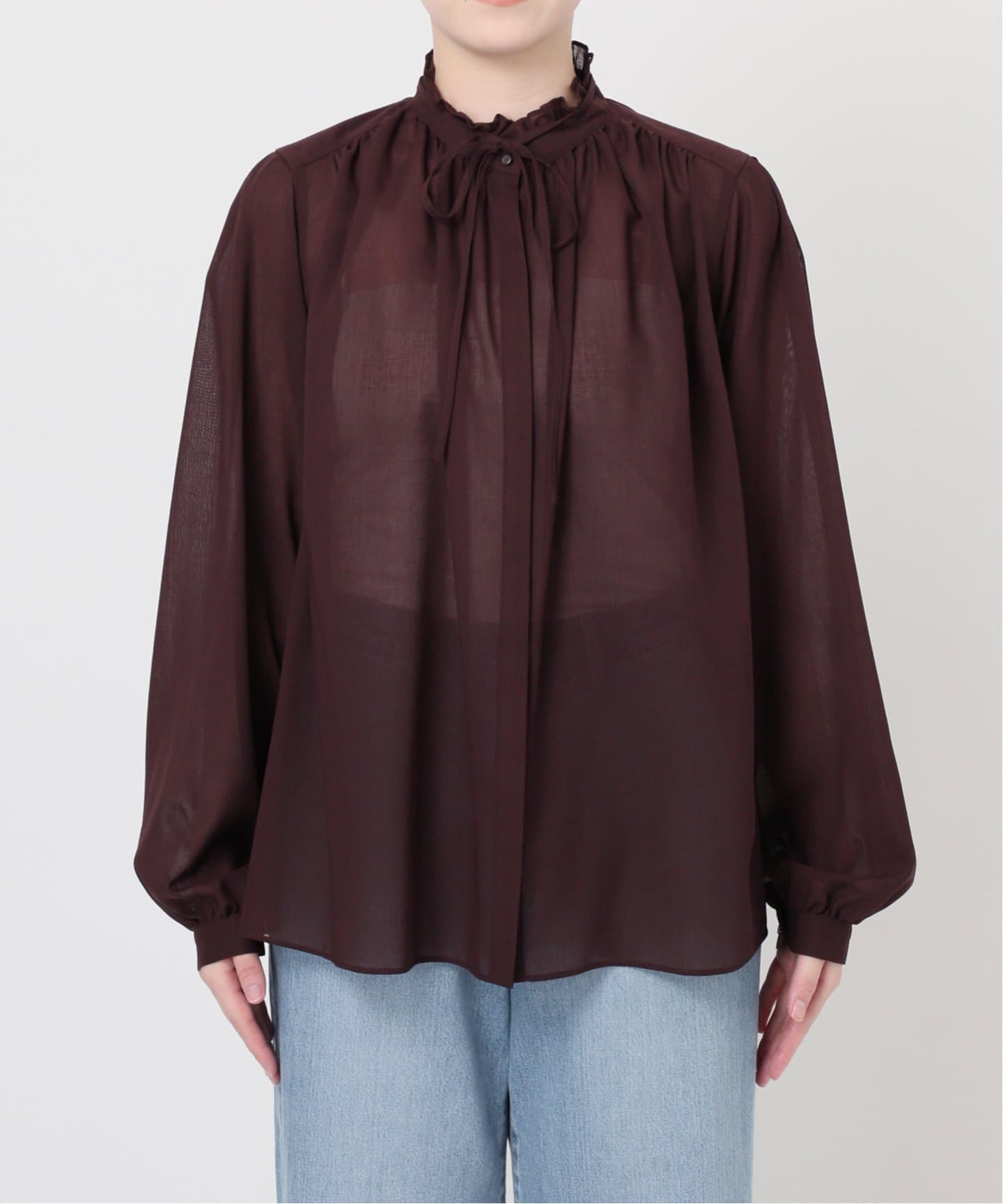 フリルネックブラウス（シャツ／ブラウス）｜IENA（イエナ）の通販