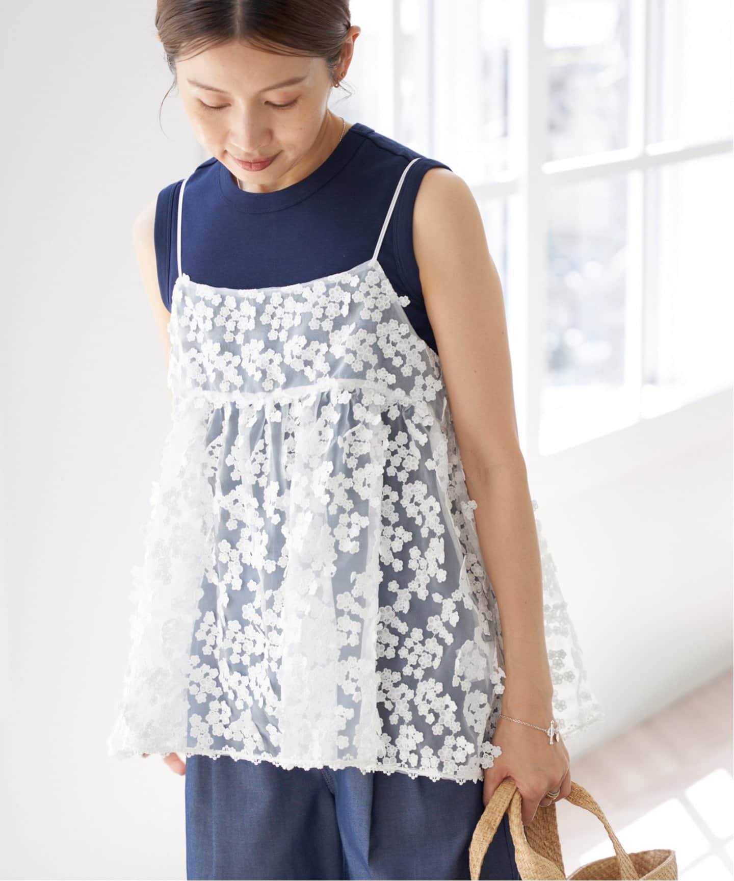 追加》フラワーエンブロイダリー キャミソール（キャミソール）｜IENA