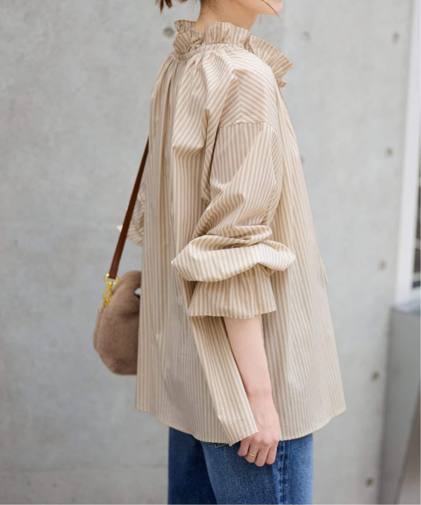 一部WEB・店舗限定カラーあり》タイプライターフリルカラーブラウス