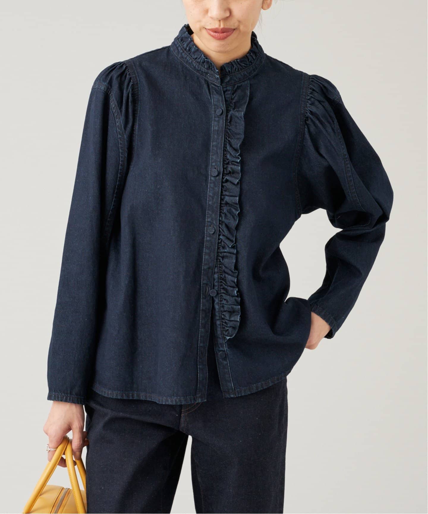 IENA デニム長袖シャツ ネイビー フリーサイズ 専用 IENA デニム長袖