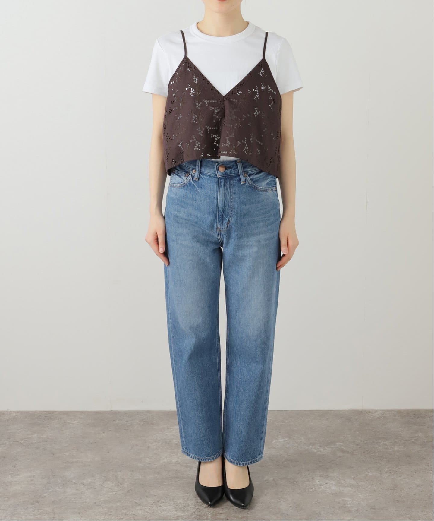 洗える】TICCA/ティッカ フラワーレース2WAYキャミソール（シャツ