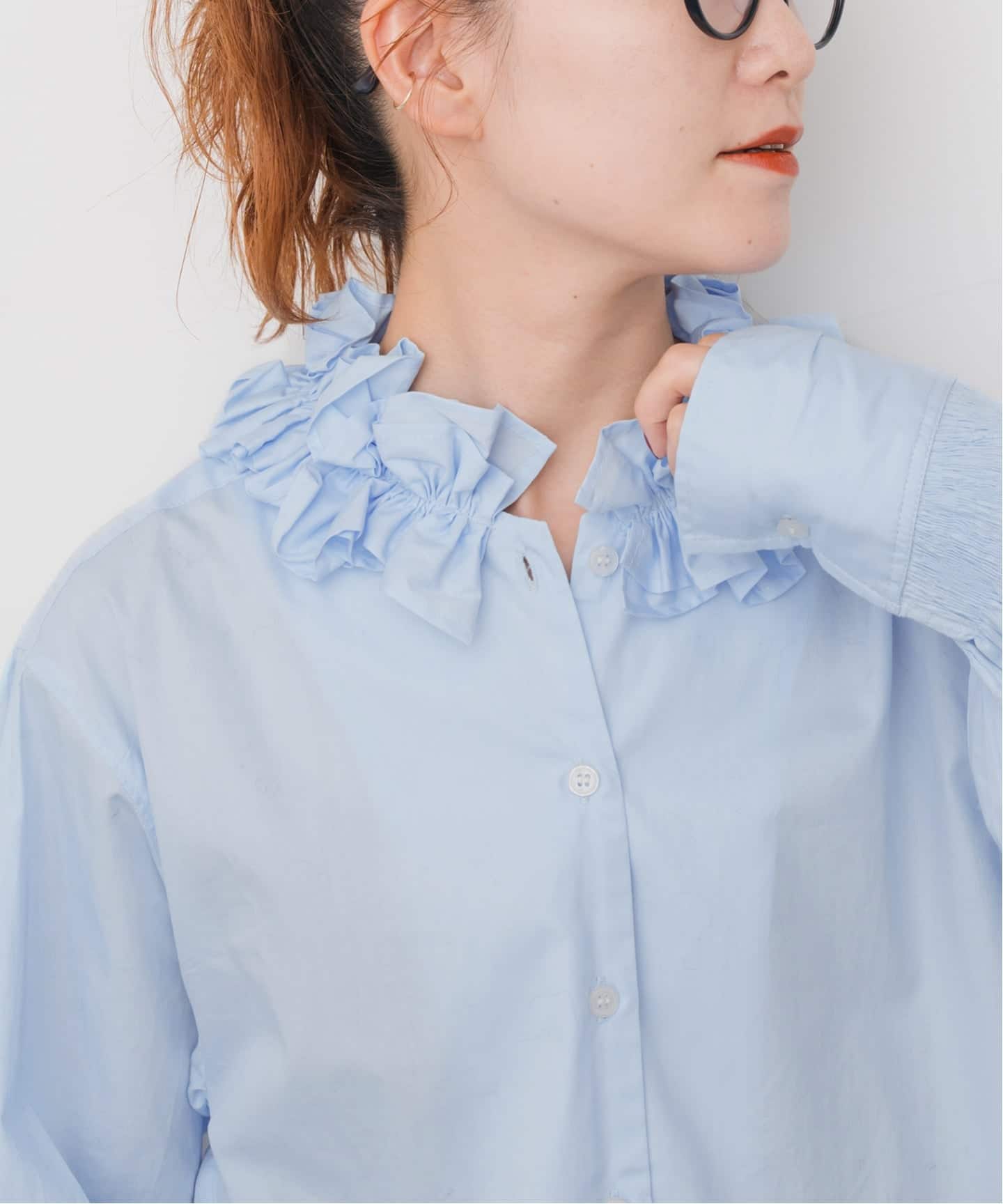 crinkle crinkle crinkle 別注frill coller shirts*（シャツ／ブラウス