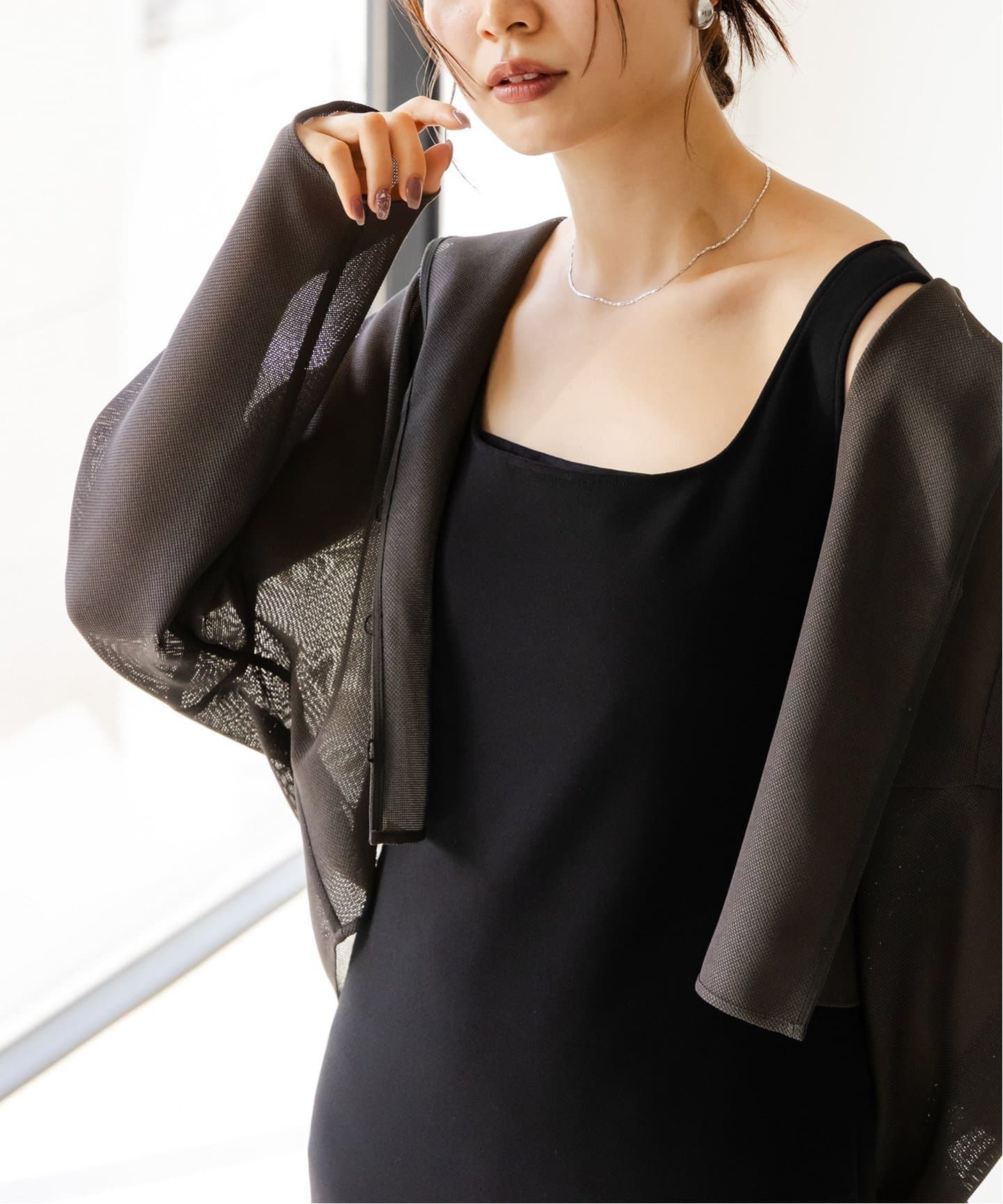 ブリーズメッシュショートフードブラウス（シャツ／ブラウス）｜NOBLE