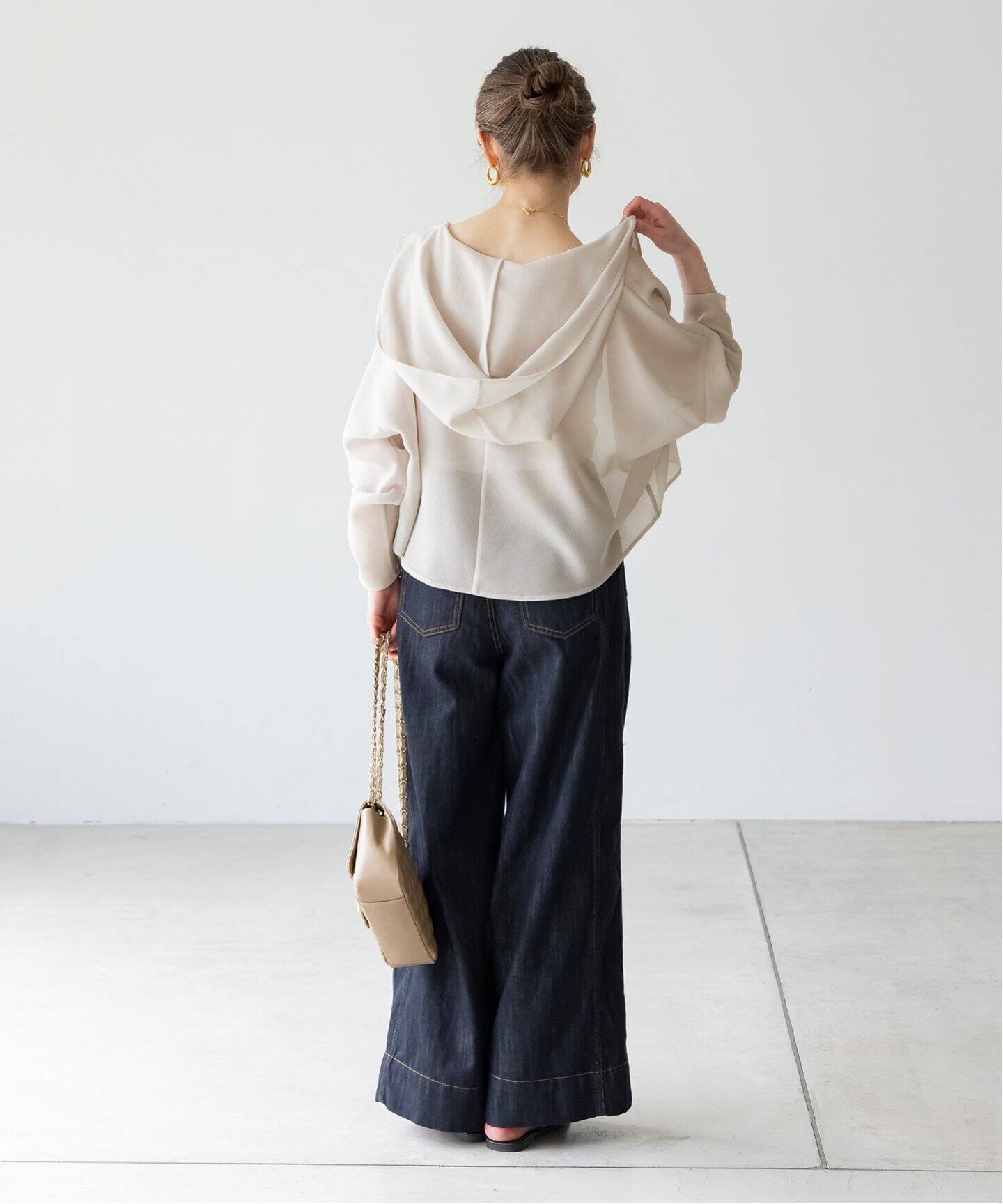 ブリーズメッシュショートフードブラウス（シャツ／ブラウス）｜NOBLE