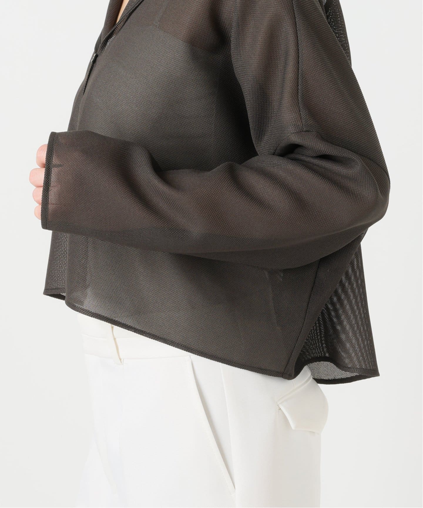 ブリーズメッシュショートフードブラウス（シャツ／ブラウス）｜NOBLE