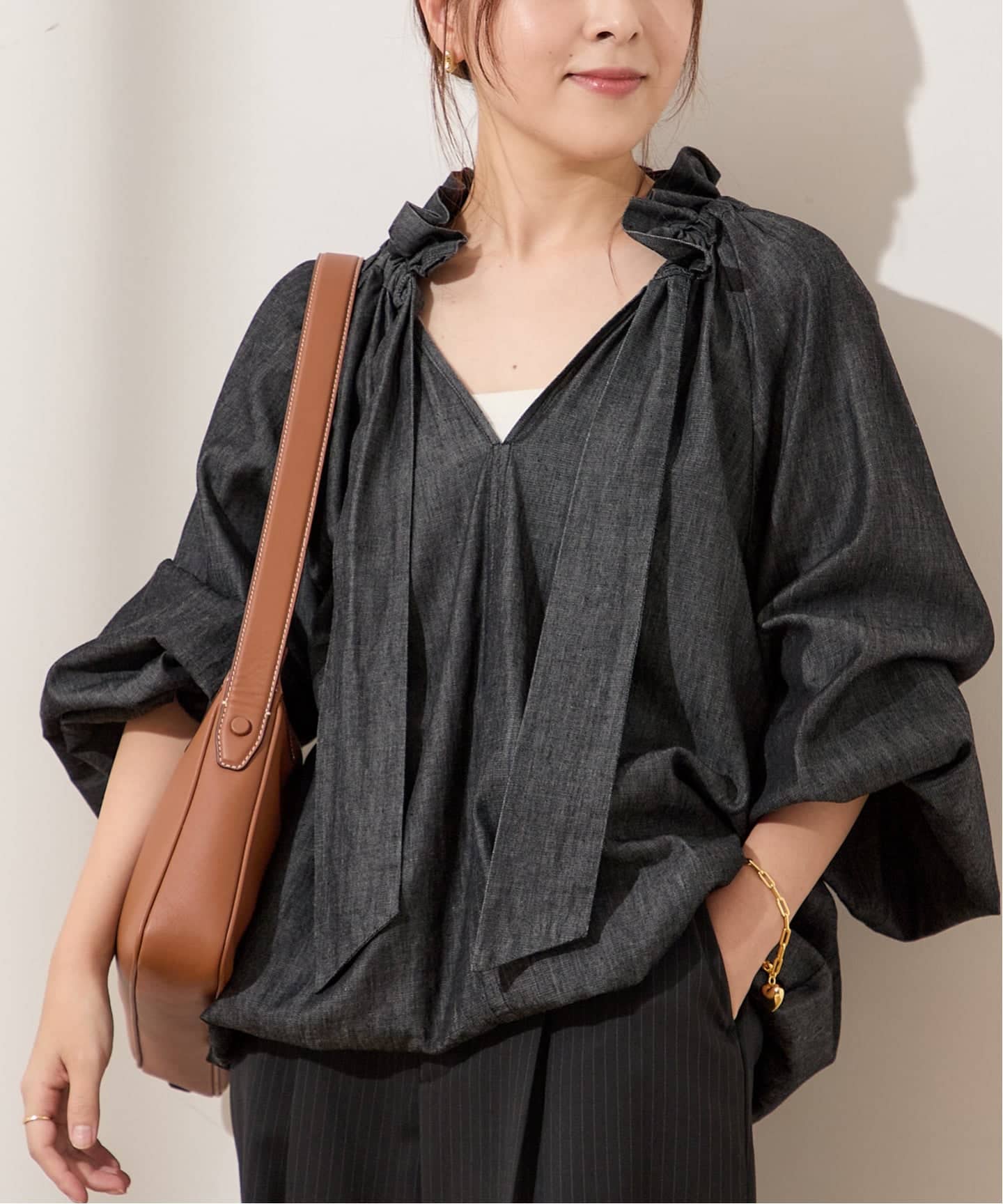 5OZ デニム リボンブラウス 2（シャツ／ブラウス）｜JOURNAL STANDARD