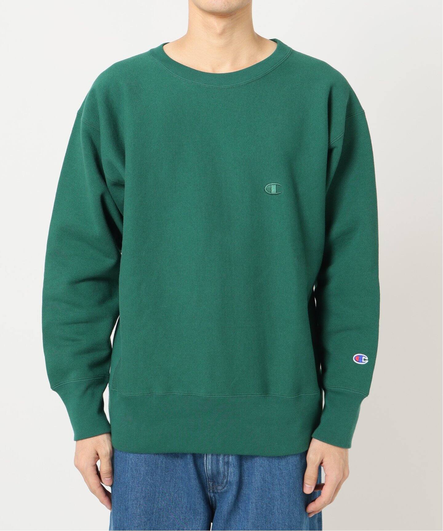 CHAMPION / チャンピオン 別注 R/W エルボーパッチ クルーネック