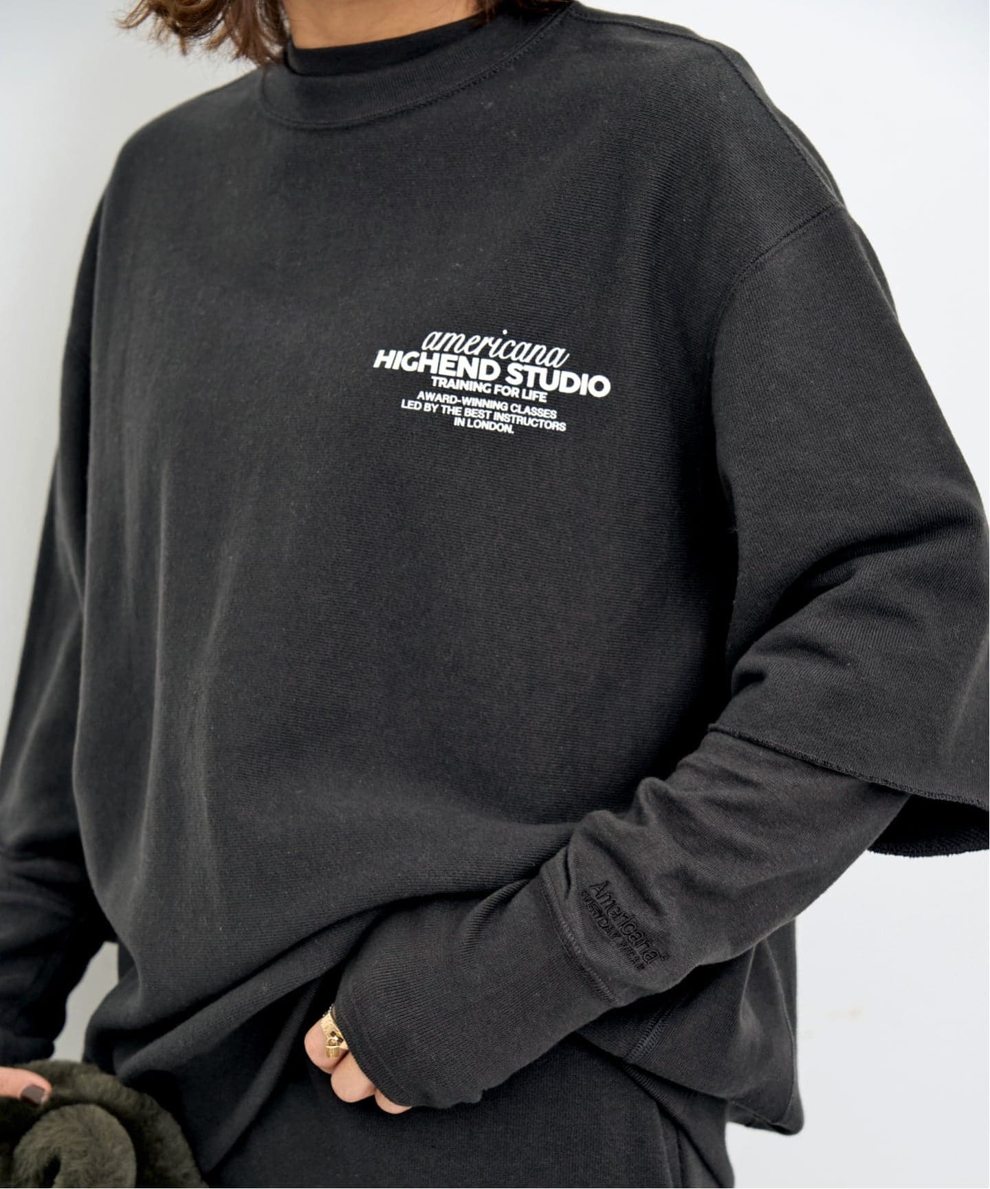 AMERICANA/アメリカーナ】 HALF SLEEVE SWEAT（スウェット）｜L