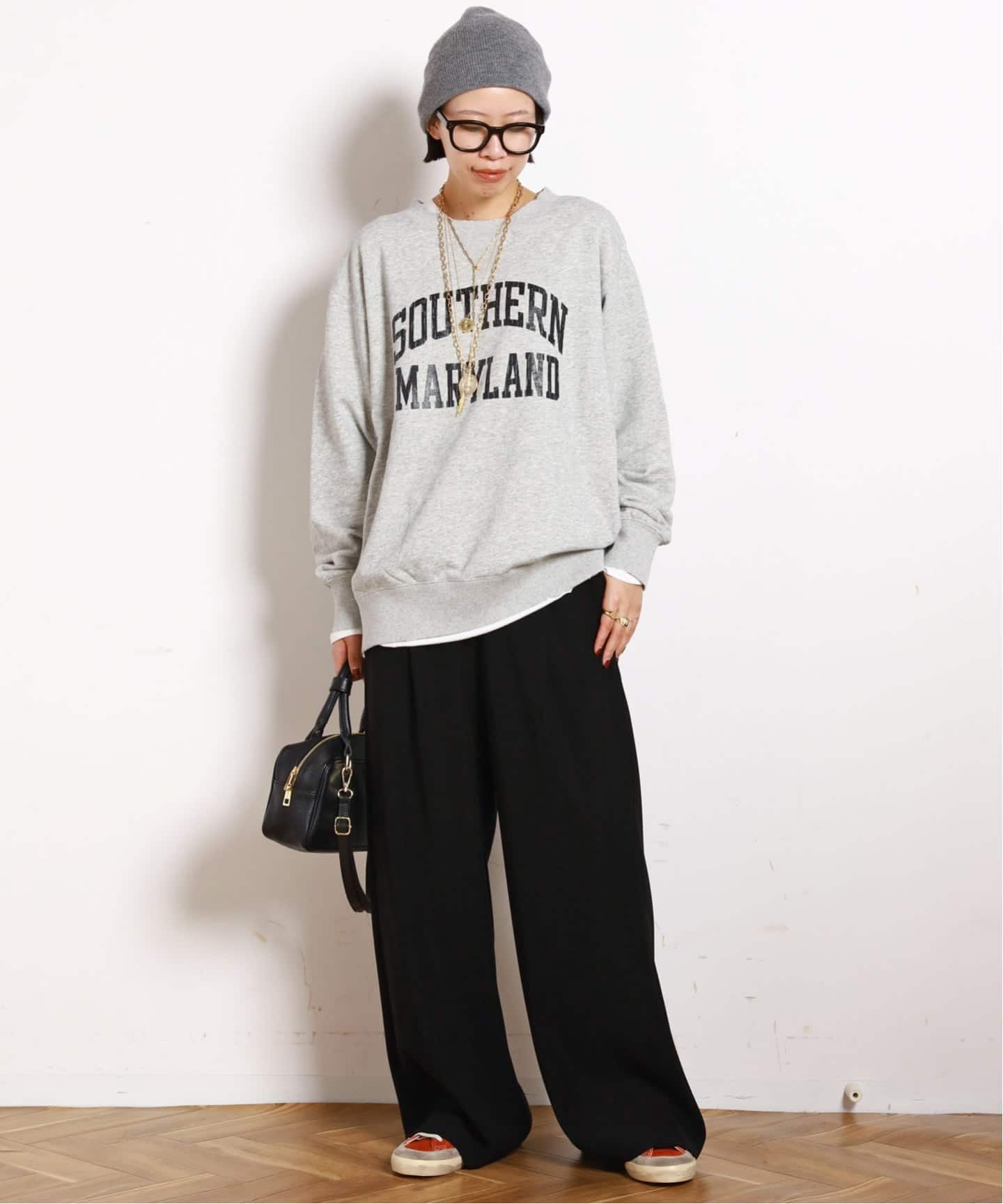 athletic wear MASON】別注オーバーカレッジスウェット（Tシャツ