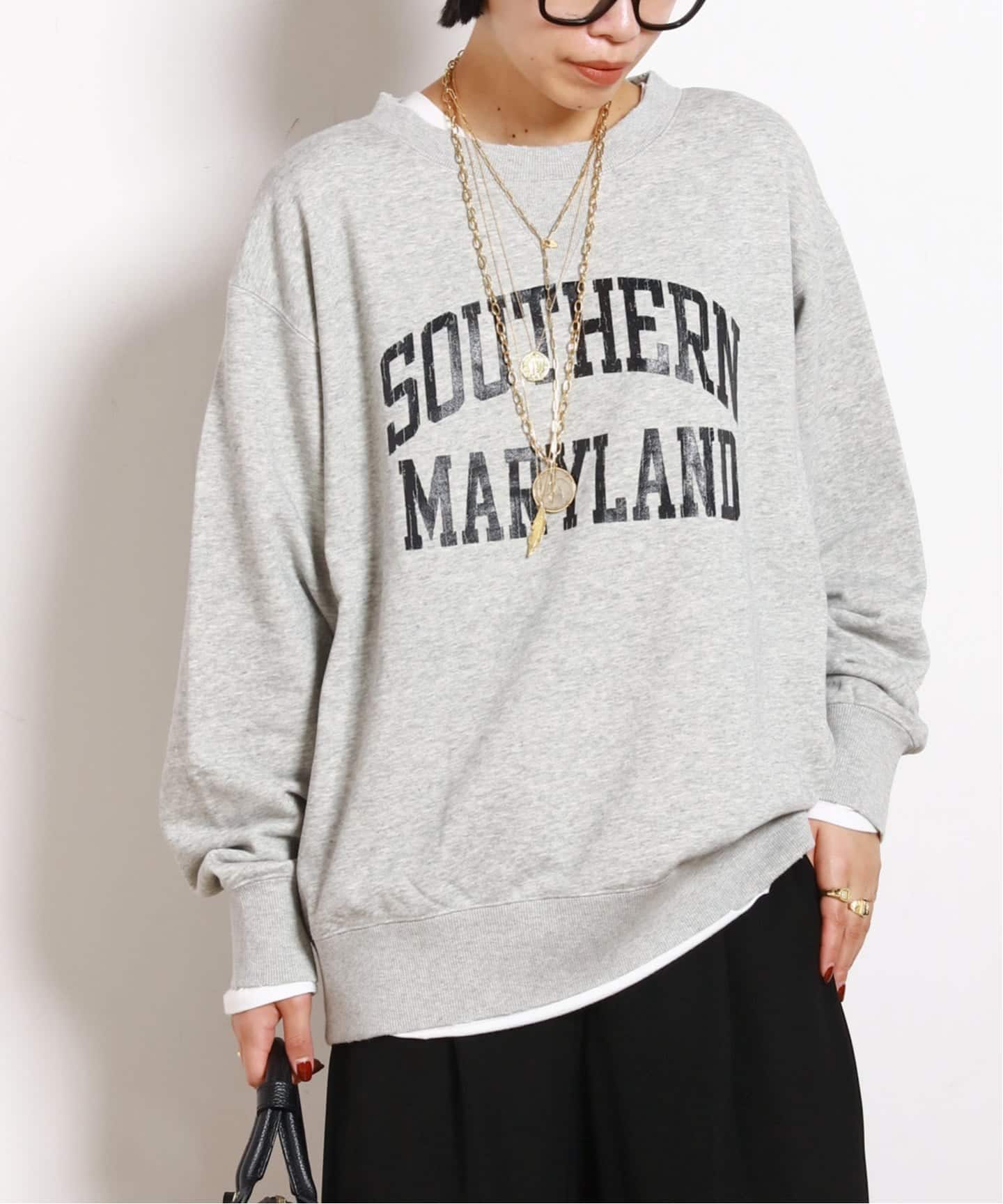 athletic wear MASON】別注オーバーカレッジスウェット（Tシャツ