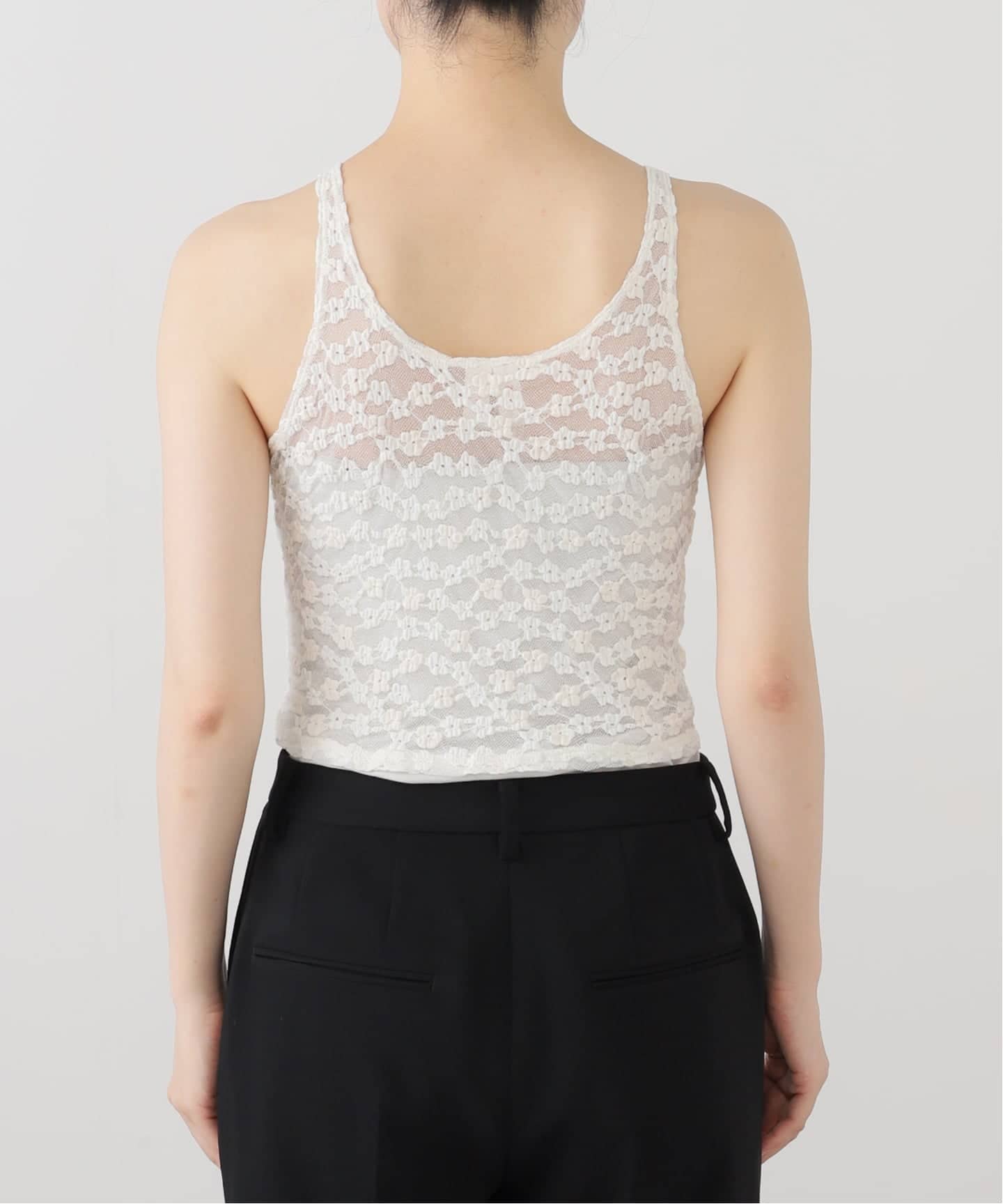 YUHAN WANG/ユハン ワン】bow tie lace top（Tシャツ／カットソー