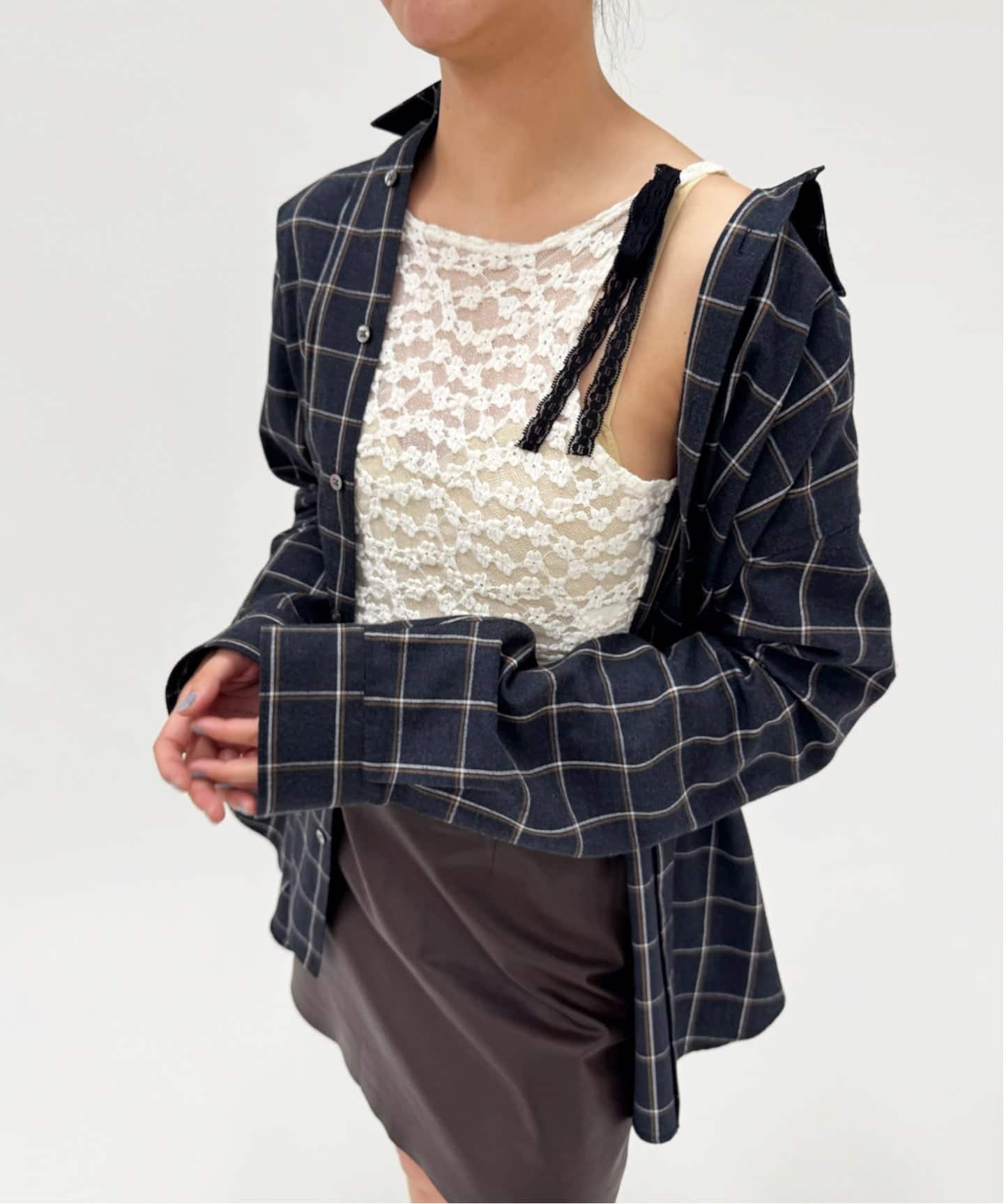 YUHAN WANG/ユハン ワン】bow tie lace top（Tシャツ／カットソー