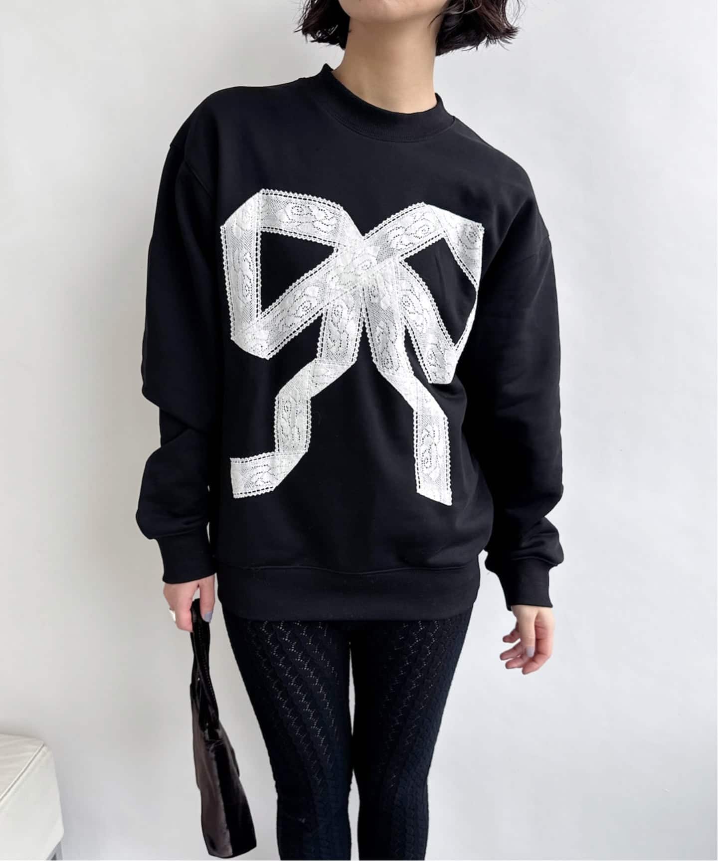 Yuhan Wang for LULU】lace bow sweatshirt（Tシャツ／カットソー