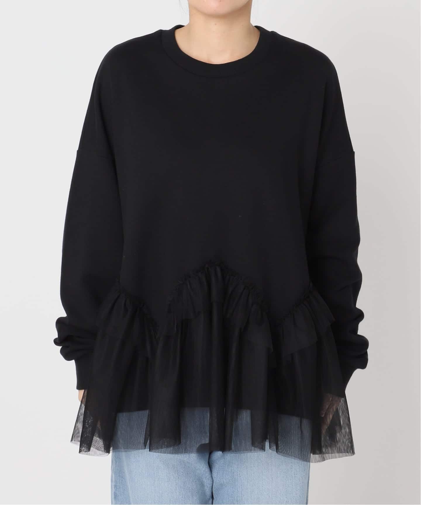 BLACK チュールフリルスウェット（スウェット）｜IENA（イエナ）の通販