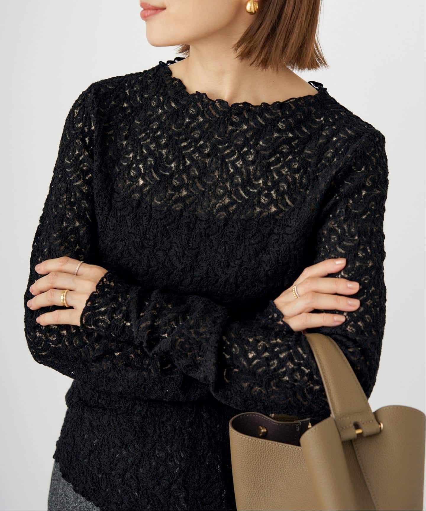 リーフレース ボトルネックプルオーバー（Tシャツ／カットソー）｜IENA